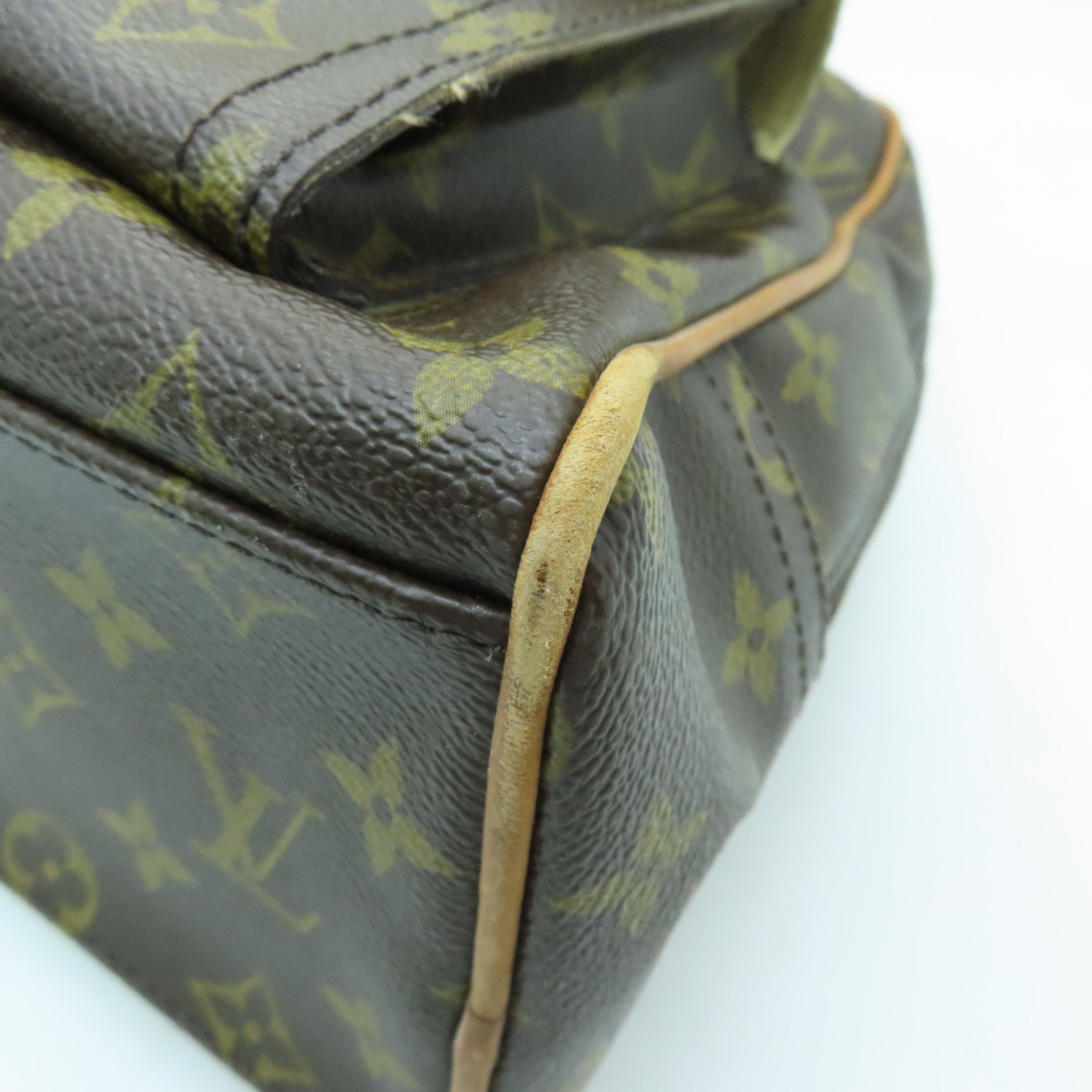 LOUIS VUITTON Monogram Manhattan GM金扣手挽袋棕色