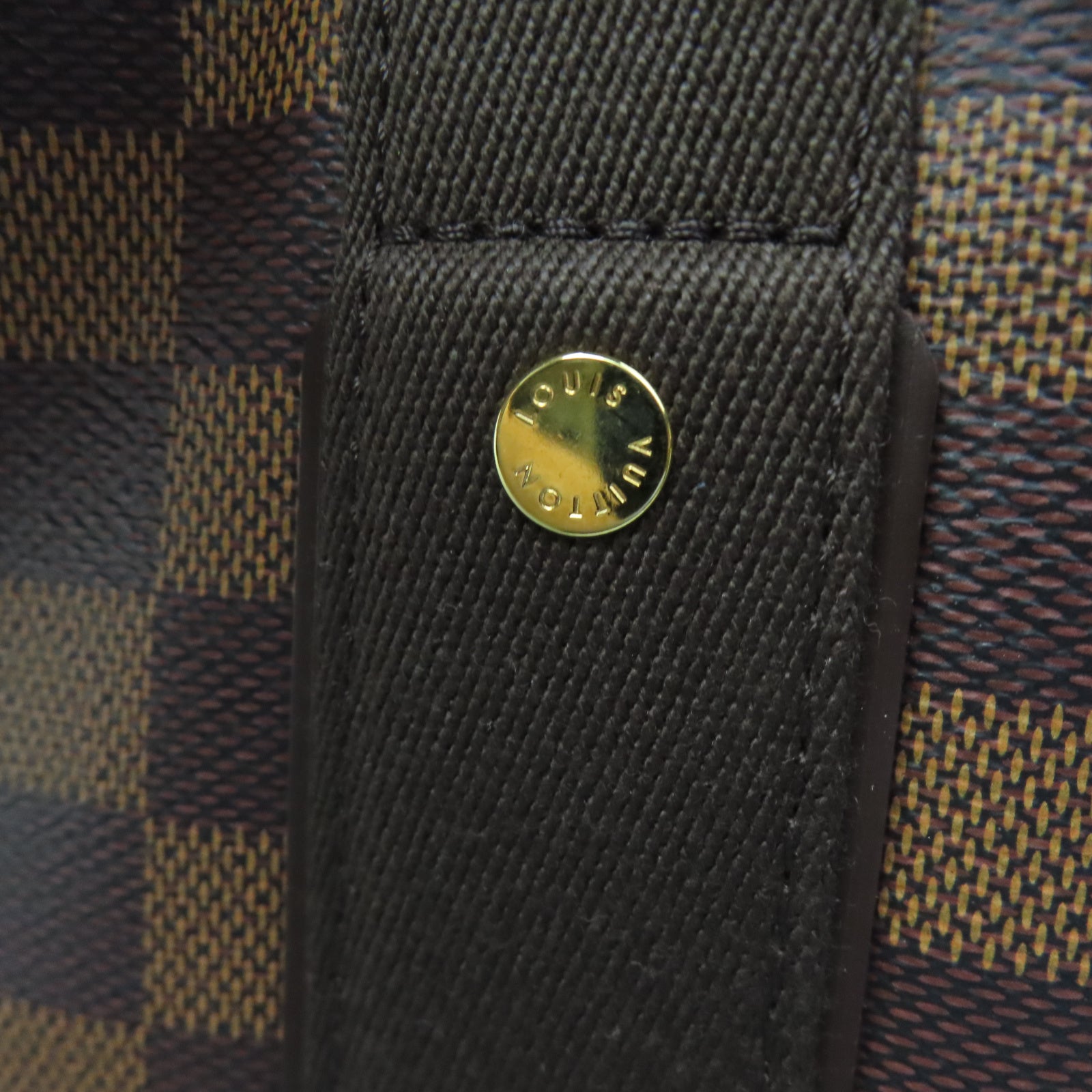 LOUIS VUITTON Damier Ebene Beaubourg金扣手挽袋棕色