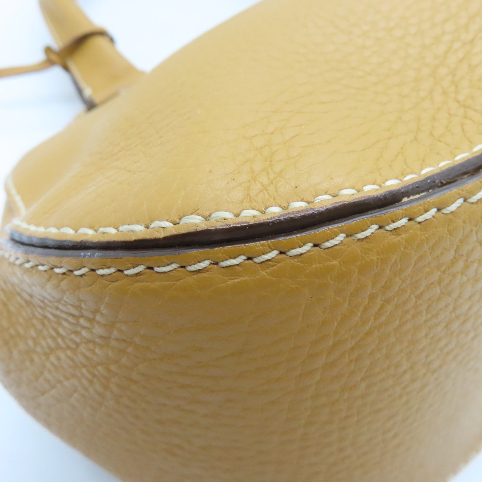 TOD'S Cowhide Leather Hand Bag Gold Buckle Hand Bag Brown