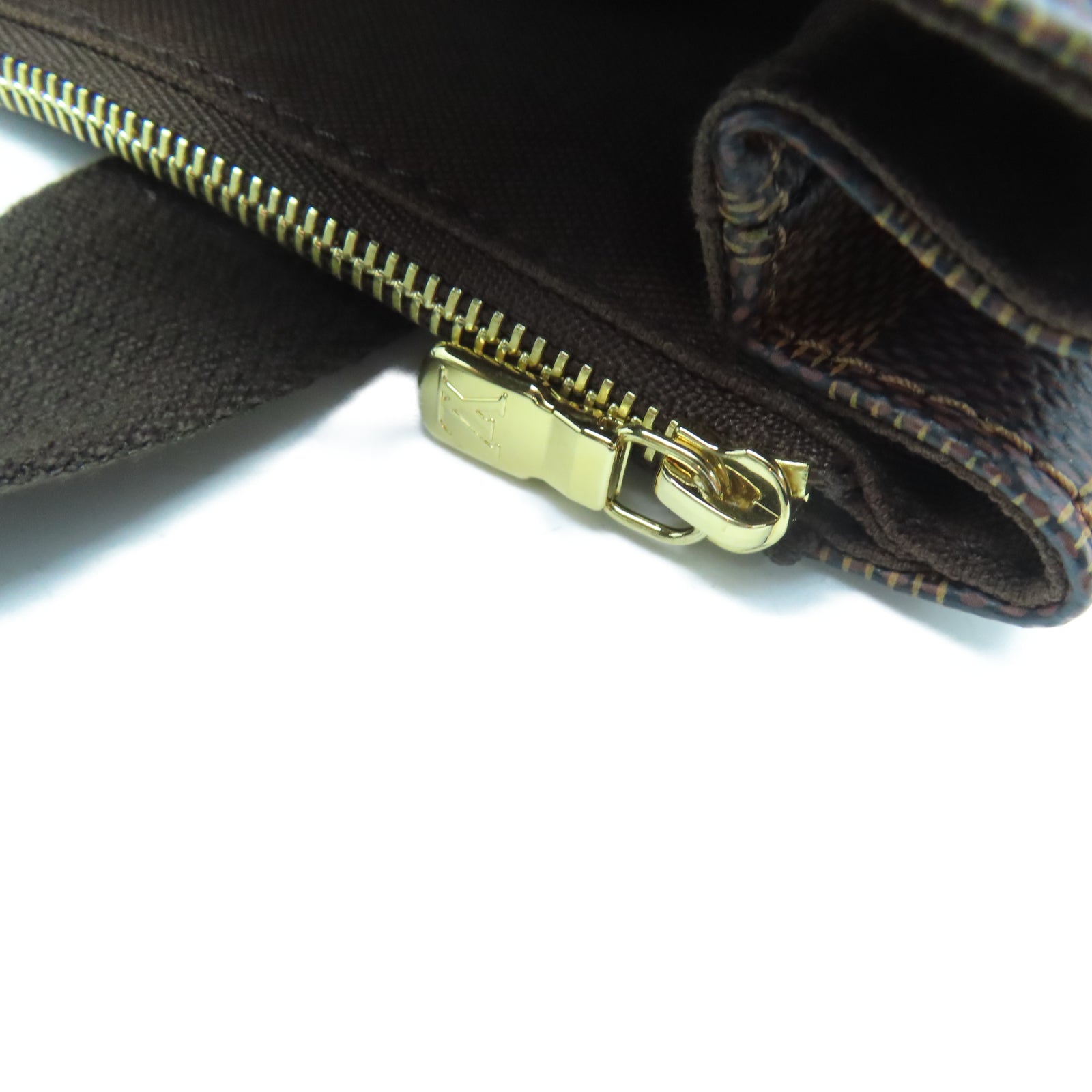 LOUIS VUITTON Damier Ebene Beaubourg金扣手挽袋棕色