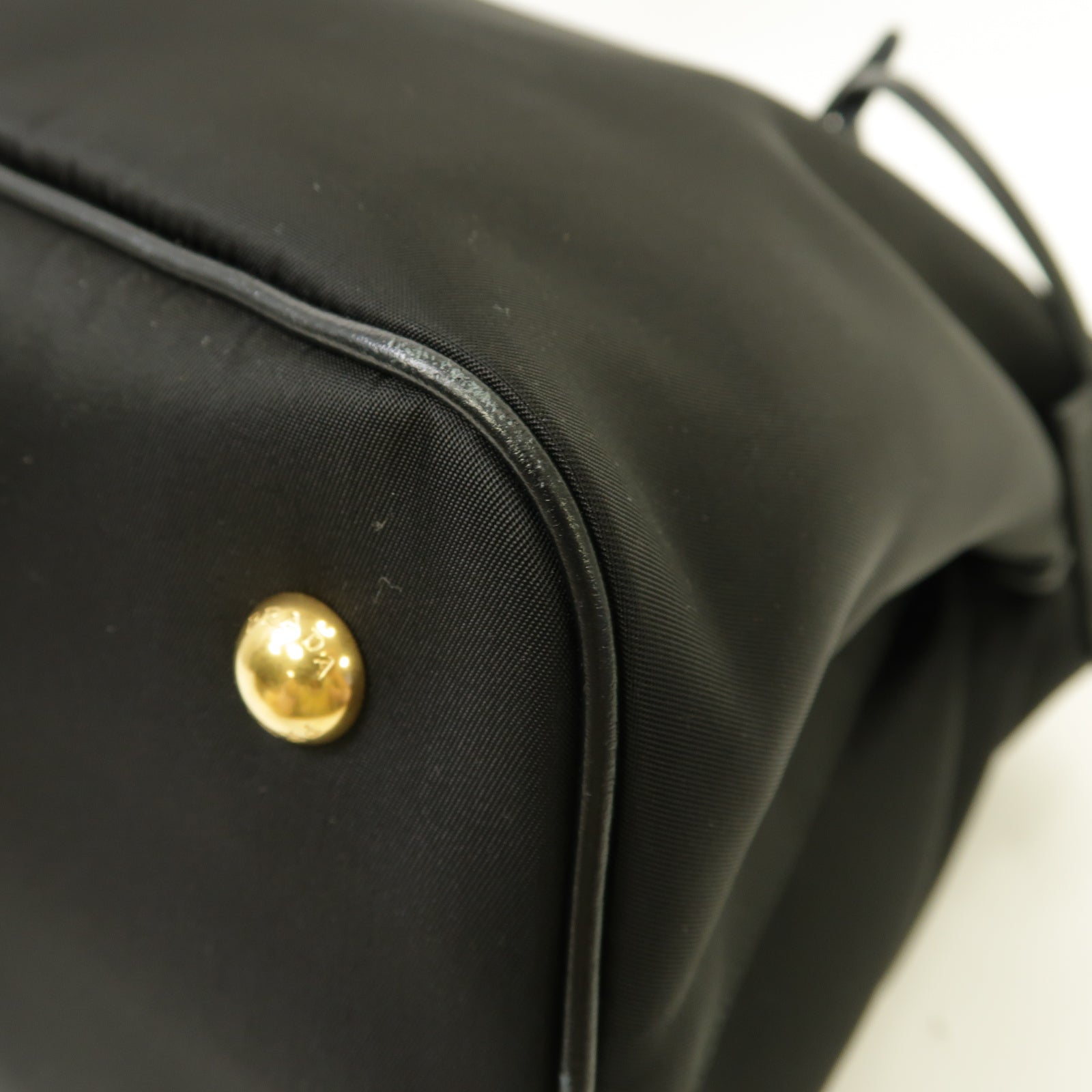 PRADA 尼龍2 Way Shoulder金扣手挽肩背兩用袋黑色
