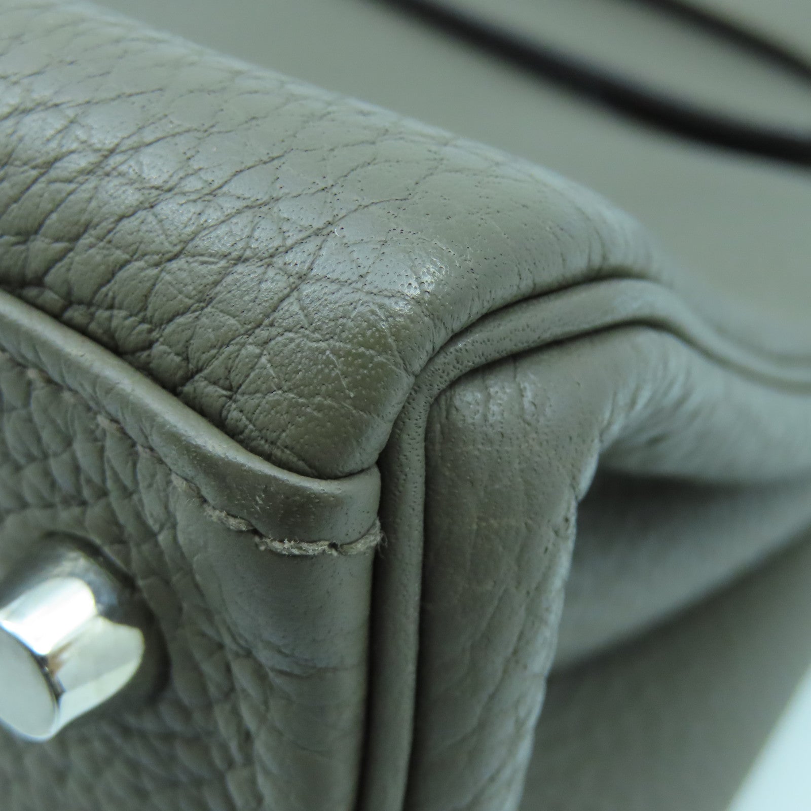 HERMES Togo皮革Kelly 28銀扣手挽肩背兩用袋錫灰色