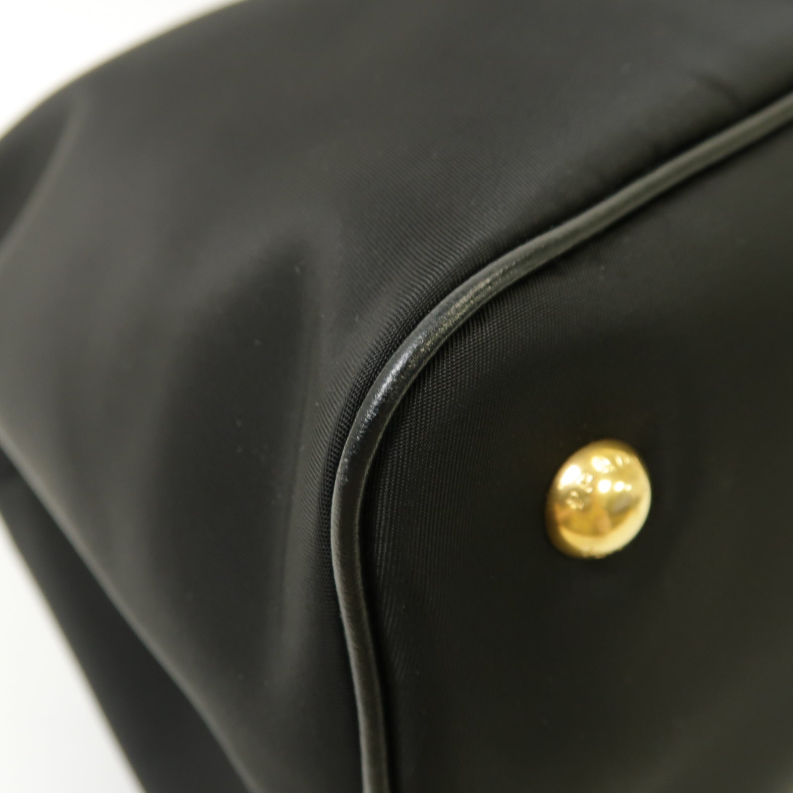 PRADA 尼龍2 Way Shoulder金扣手挽肩背兩用袋黑色