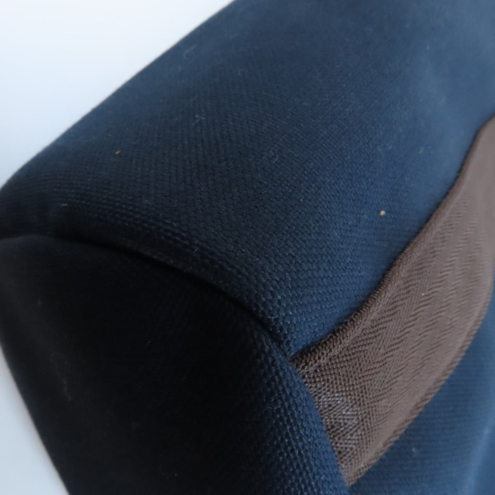HERMES 帆布Sac De Pansage Groom銀扣手挽肩背兩用袋海軍藍色
