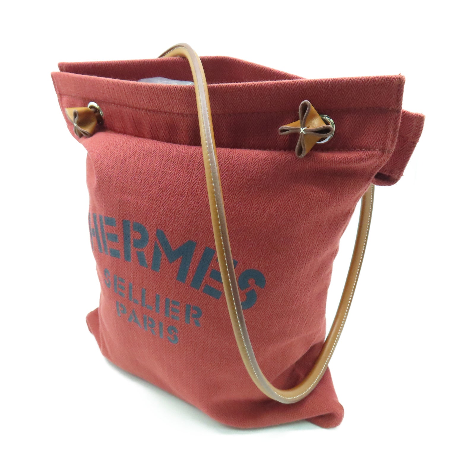 HERMES 帆布Aline銀扣手挽袋愛馬仕紅色