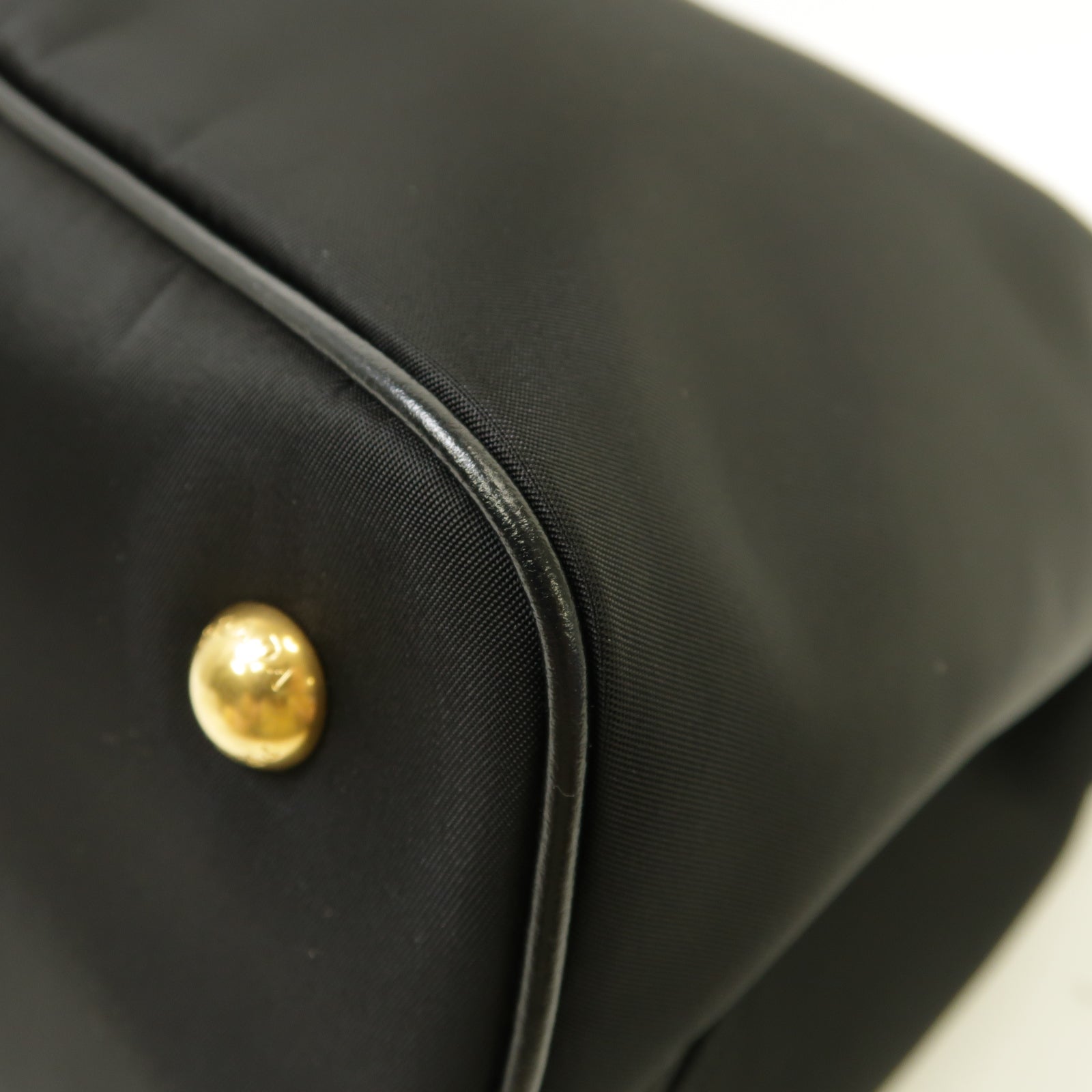 PRADA 尼龍2 Way Shoulder金扣手挽肩背兩用袋黑色