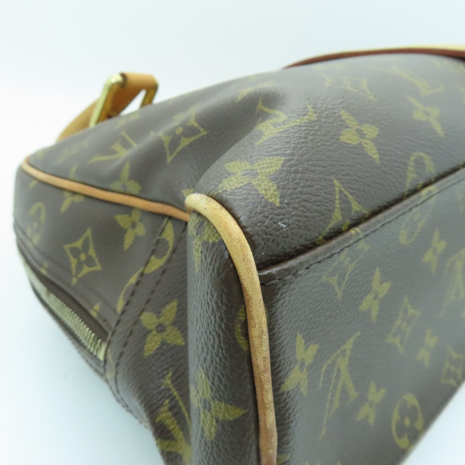 LOUIS VUITTON Monogram Manhattan GM金扣手挽袋棕色