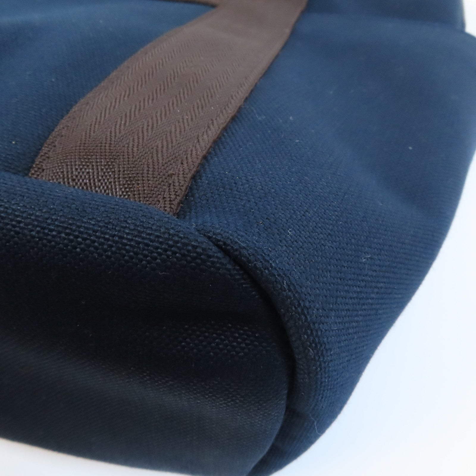 HERMES 帆布Sac De Pansage Groom銀扣手挽肩背兩用袋海軍藍色