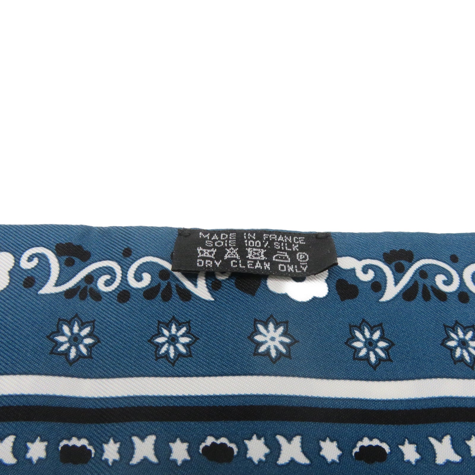 HERMES 絲質Twilly Scarf絲巾綠藍色/白色/黑色