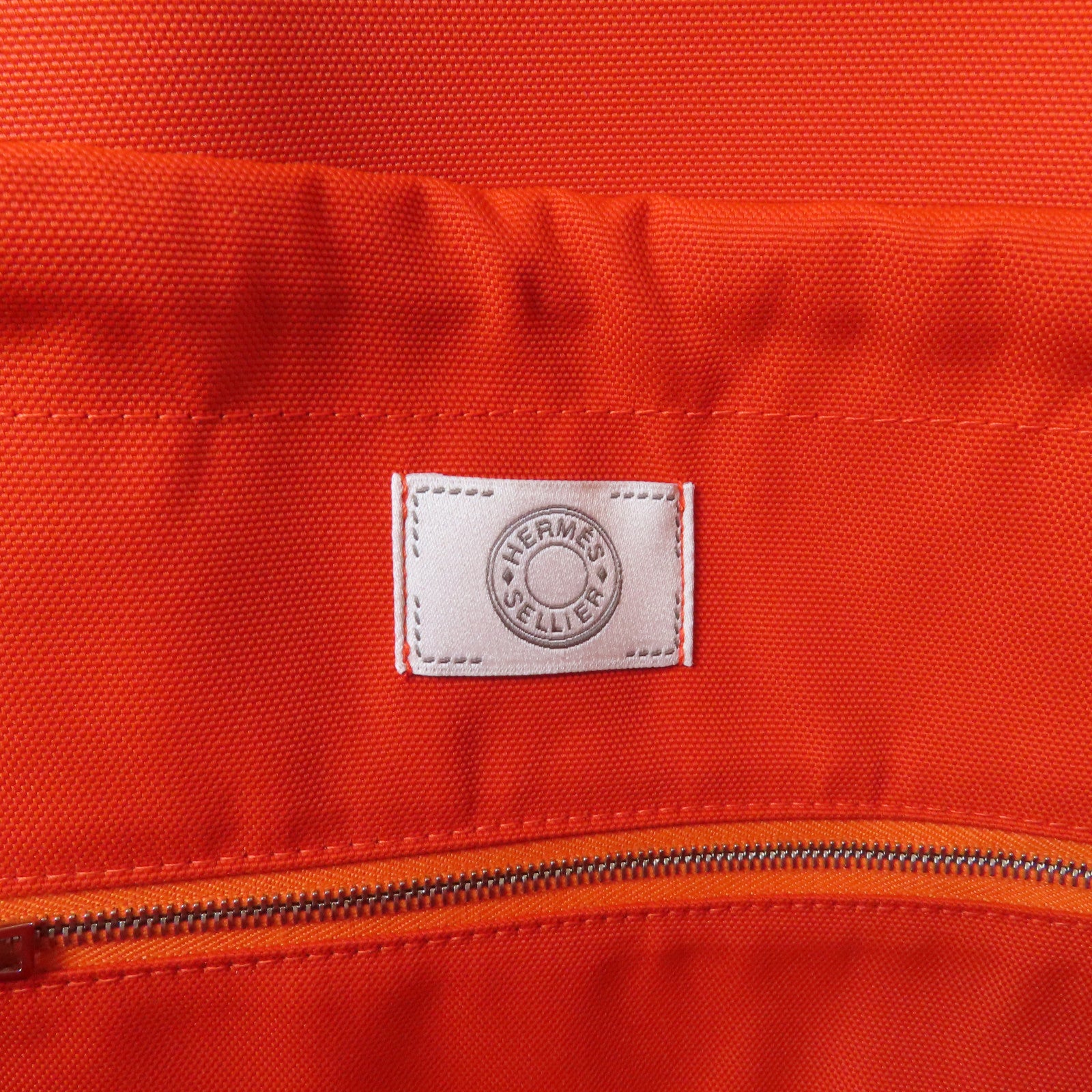 HERMES 帆布Sac De Pansage Groom銀扣手挽肩背兩用袋海軍藍色