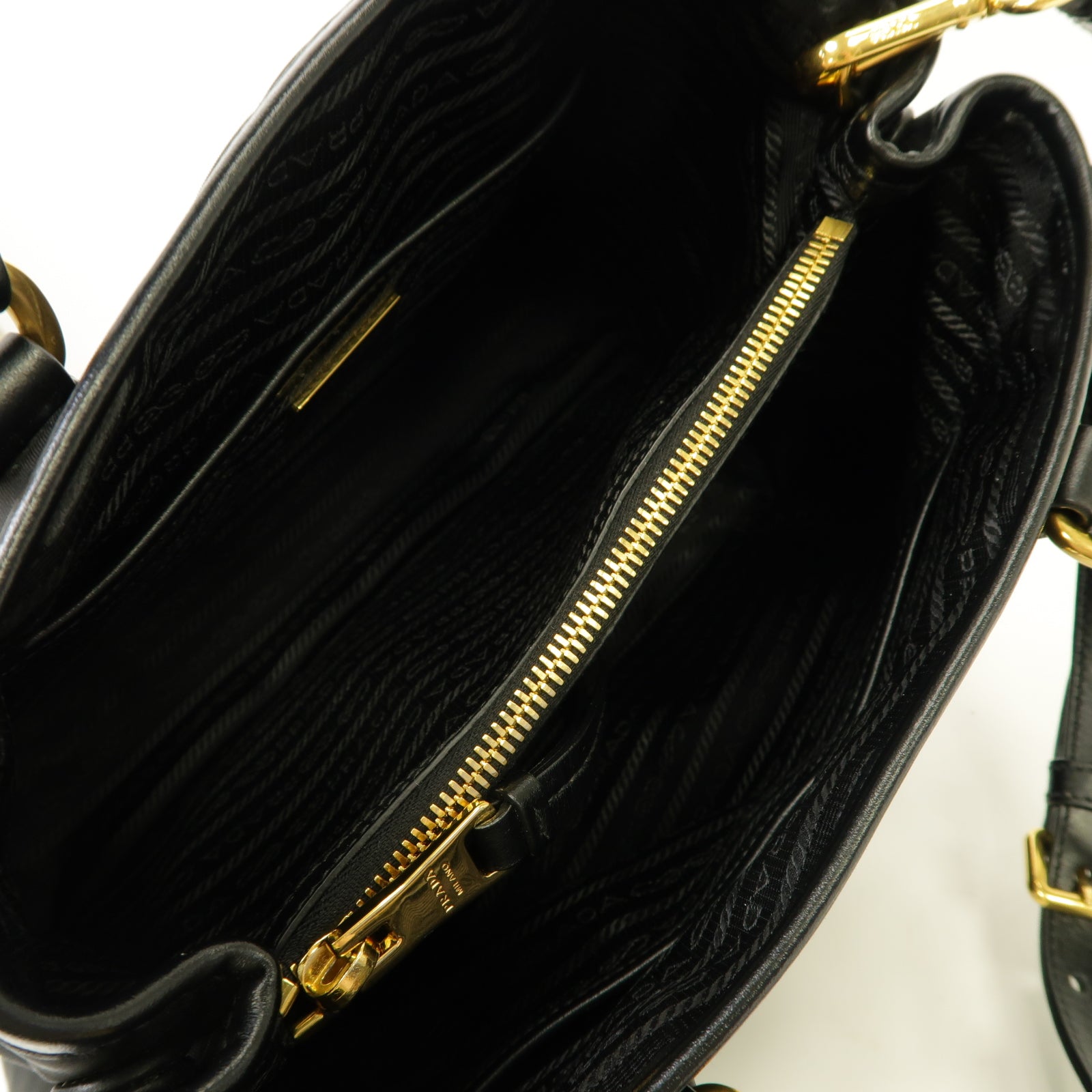 PRADA 尼龍2 Way Shoulder金扣手挽肩背兩用袋黑色
