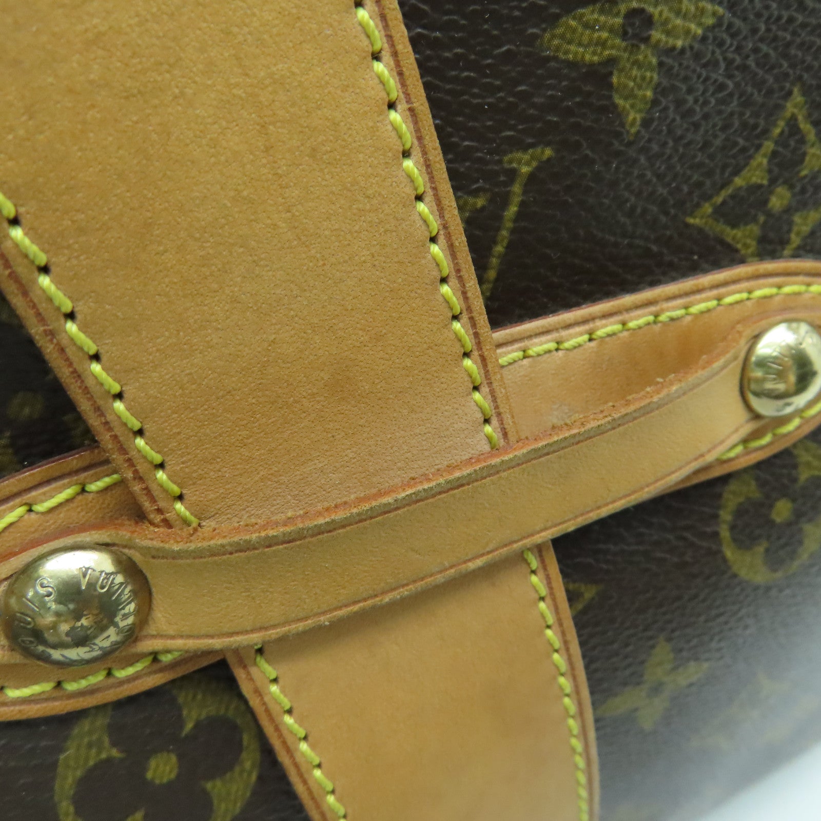 LOUIS VUITTON Monogram Manhattan GM金扣手挽袋棕色