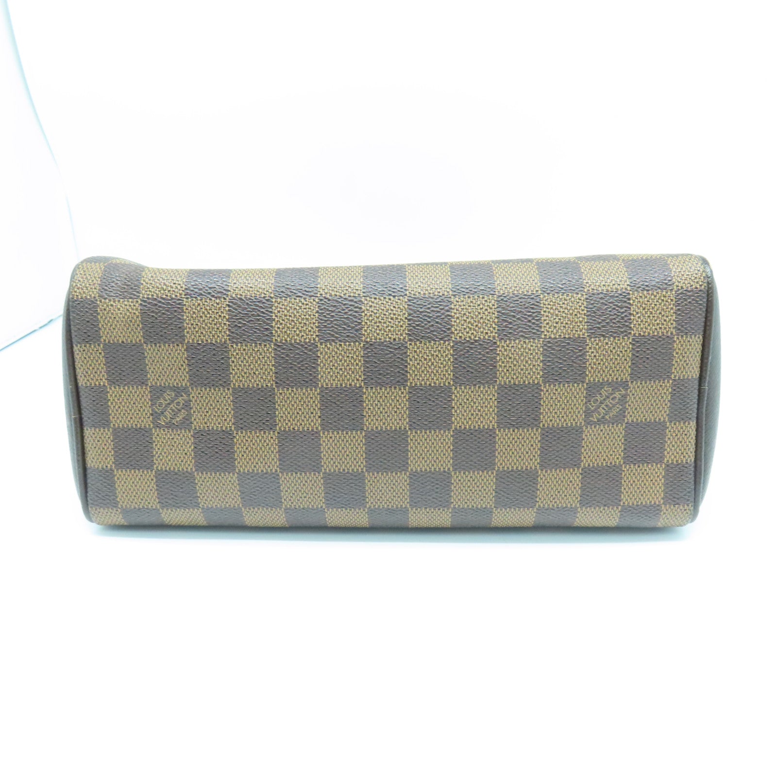 LOUIS VUITTON Damier Brera gold buckle handle bag brown