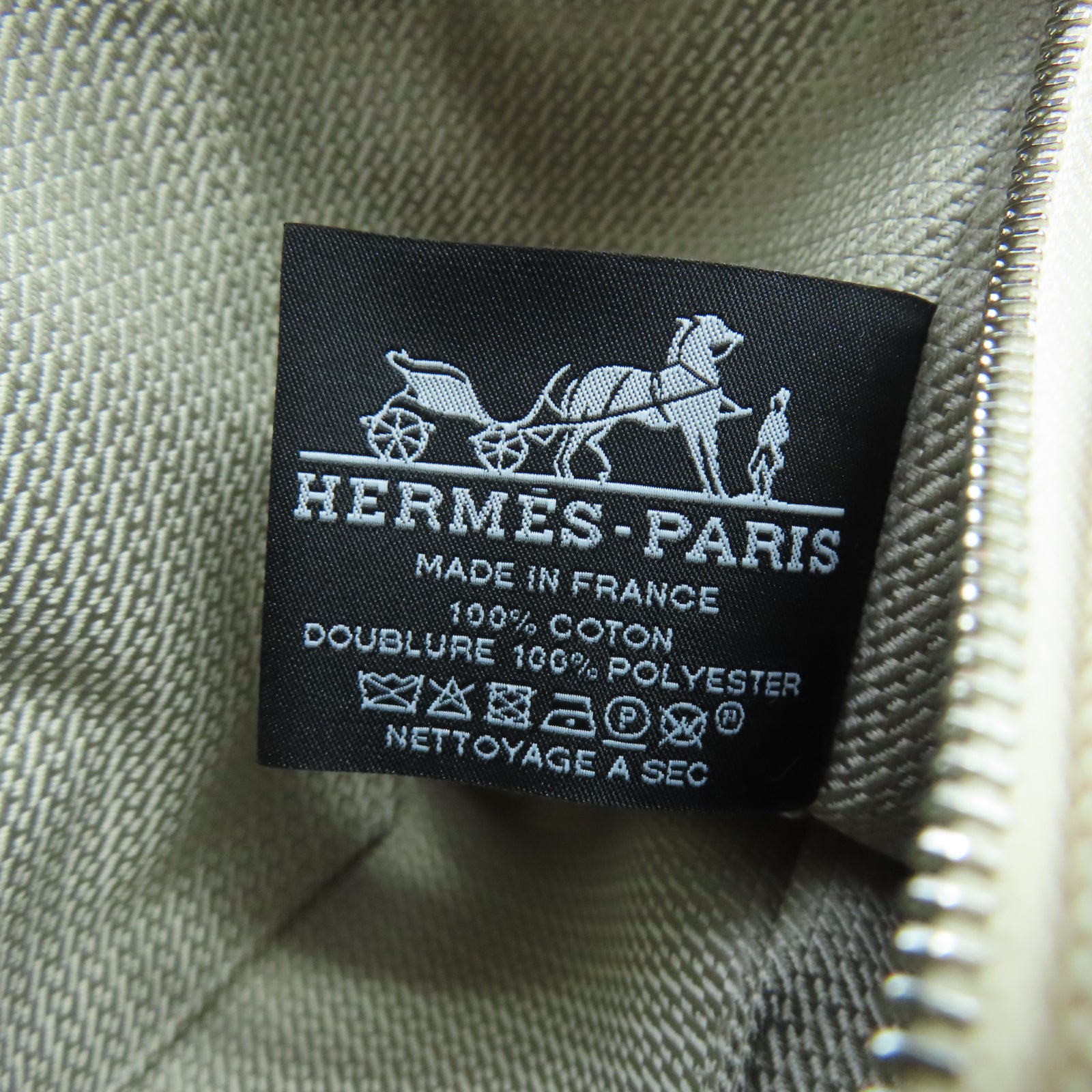 HERMES Toile H Hand Bag銀扣手挽袋白色/橙色