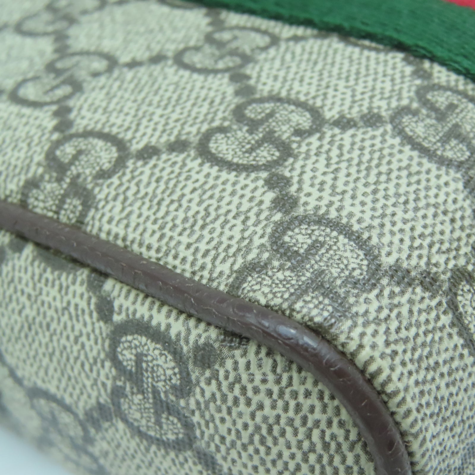 GUCCI 塗層帆布Shoulder Bag金扣肩背袋棕色