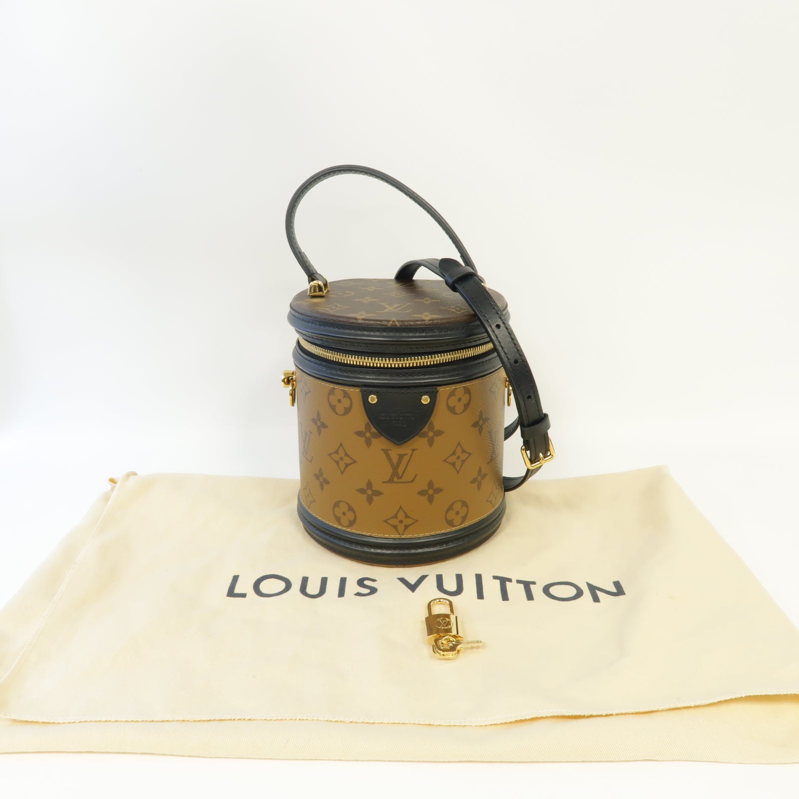 LOUIS VUITTON Monogram Cannes金扣手挽肩背兩用袋啡色