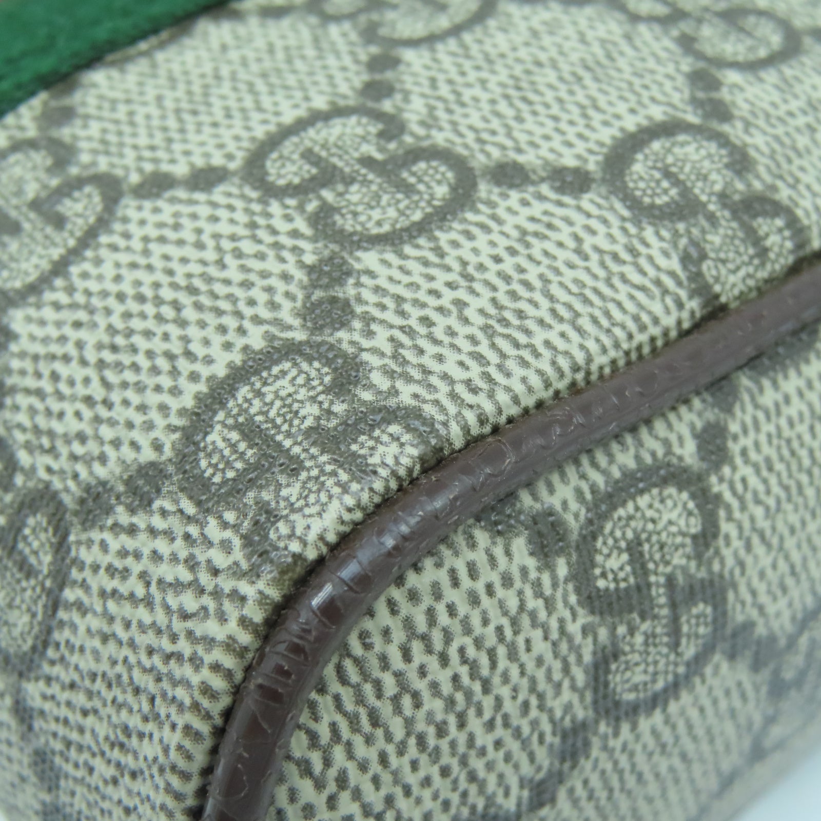 GUCCI 塗層帆布Shoulder Bag金扣肩背袋棕色