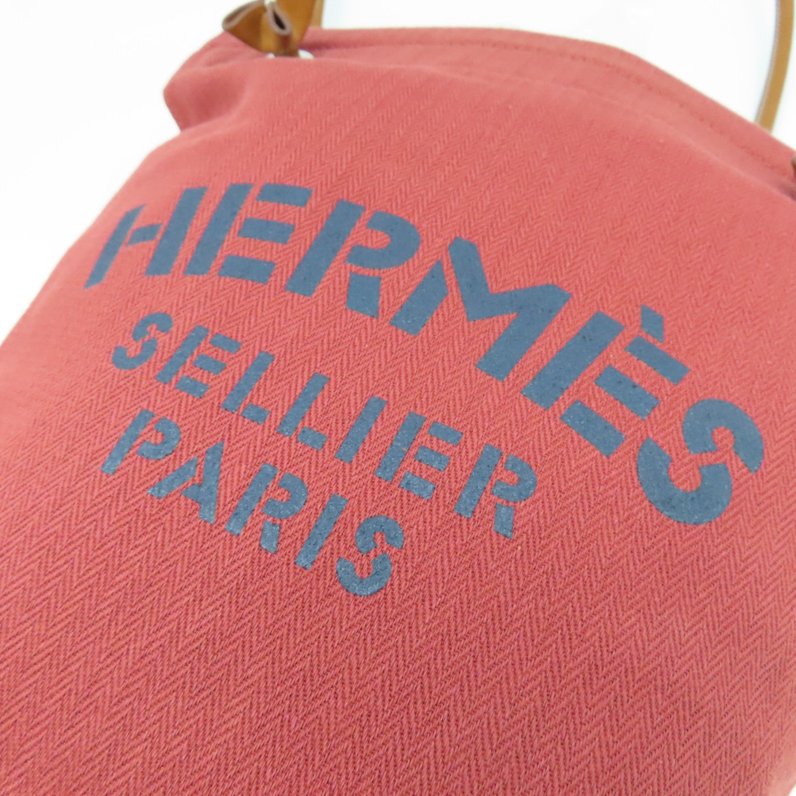 HERMES 帆布Aline銀扣手挽袋愛馬仕紅色