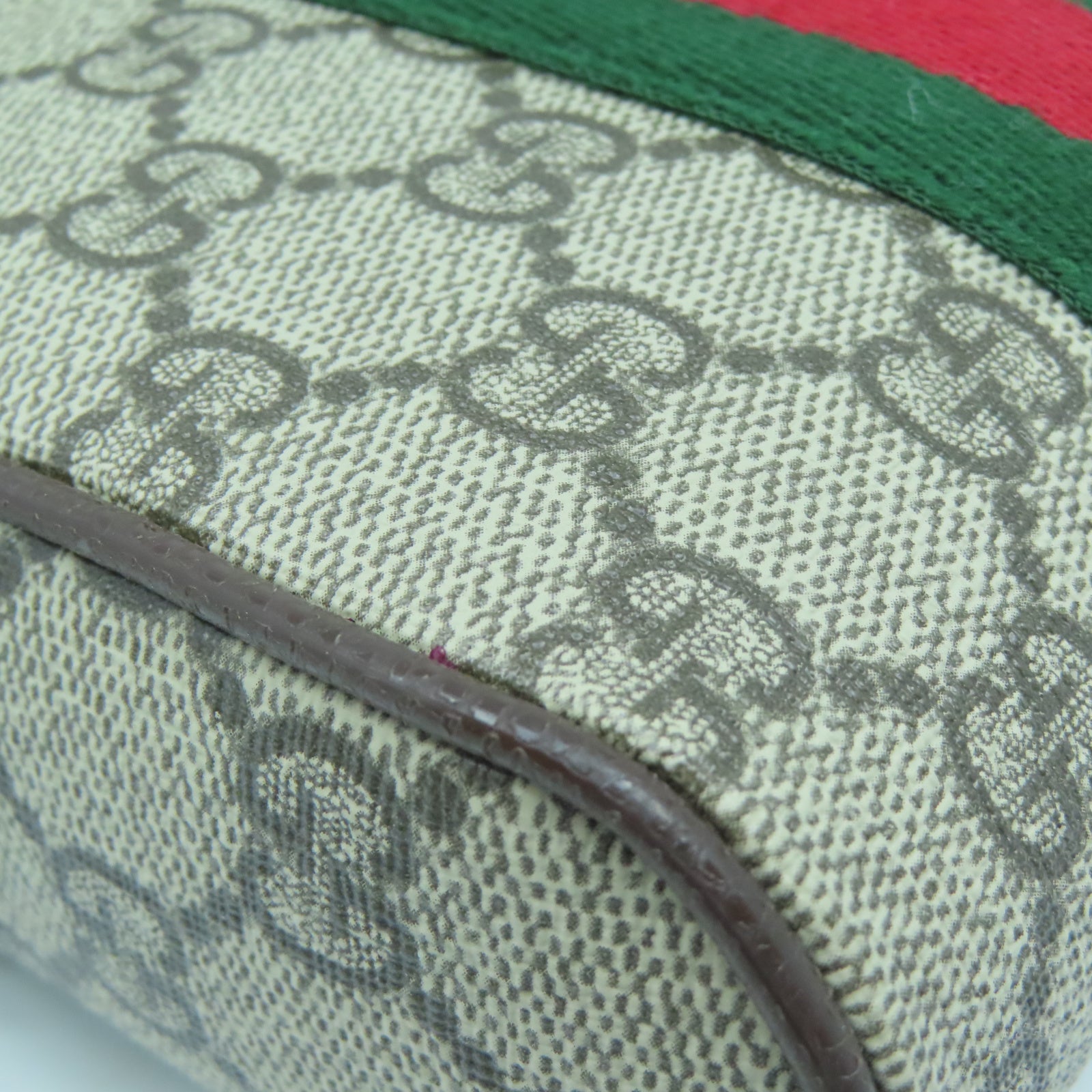 GUCCI 塗層帆布Shoulder Bag金扣肩背袋棕色