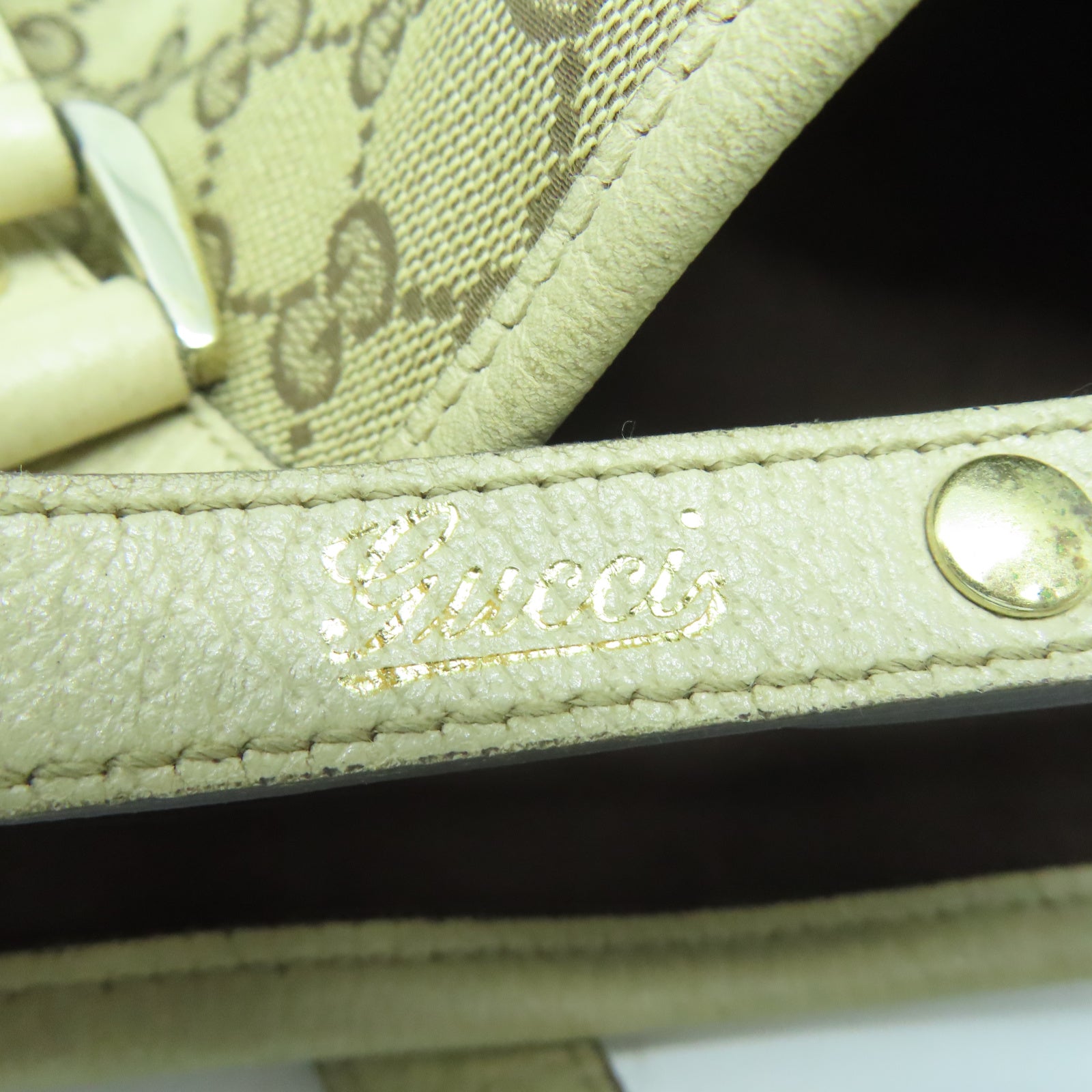 GUCCI 【激減優惠】帆布Shoulder Bag金扣肩背袋棕色