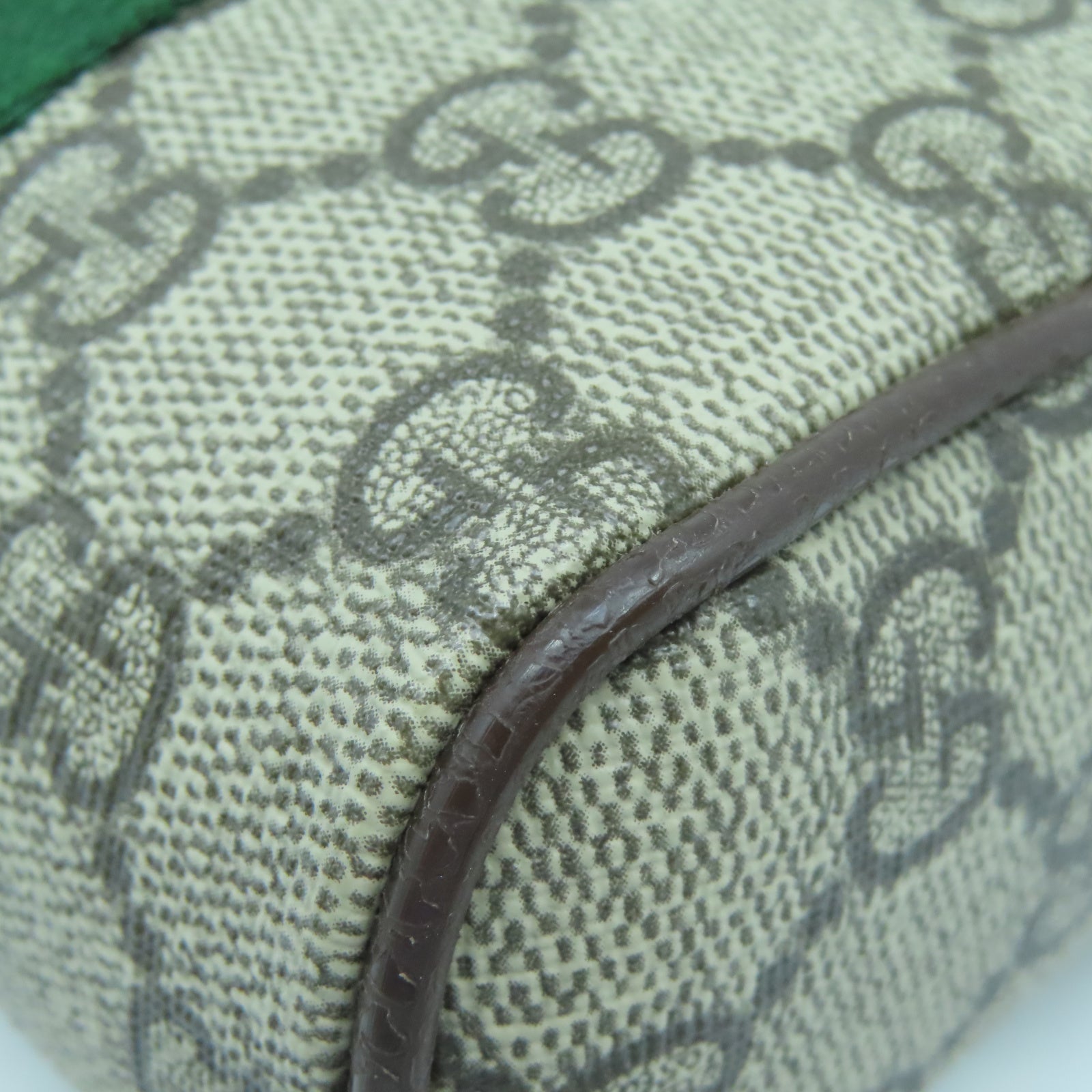 GUCCI 塗層帆布Shoulder Bag金扣肩背袋棕色