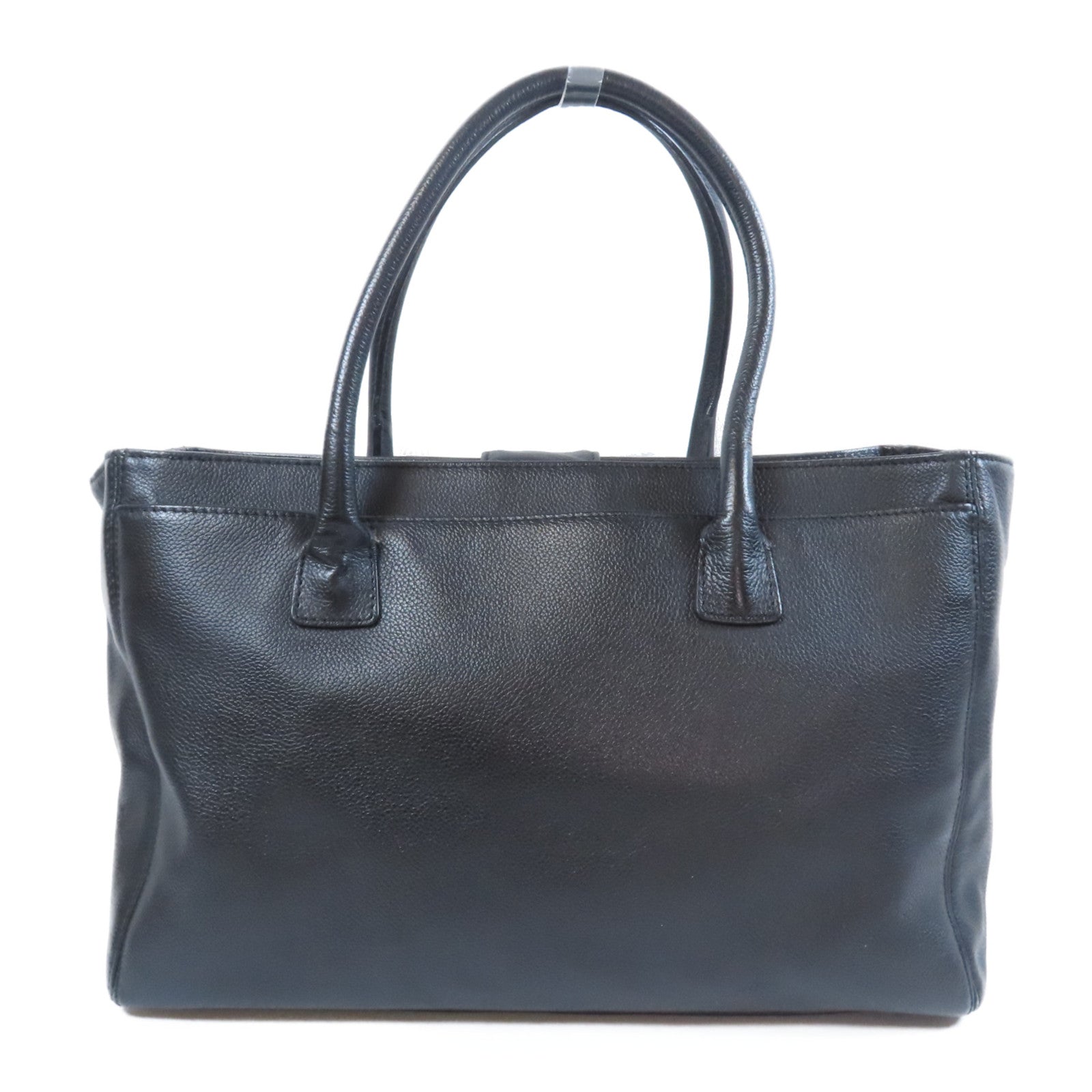 CHANEL 牛皮皮革2 Way Shoulder Bag銀扣手挽肩背兩用袋黑色