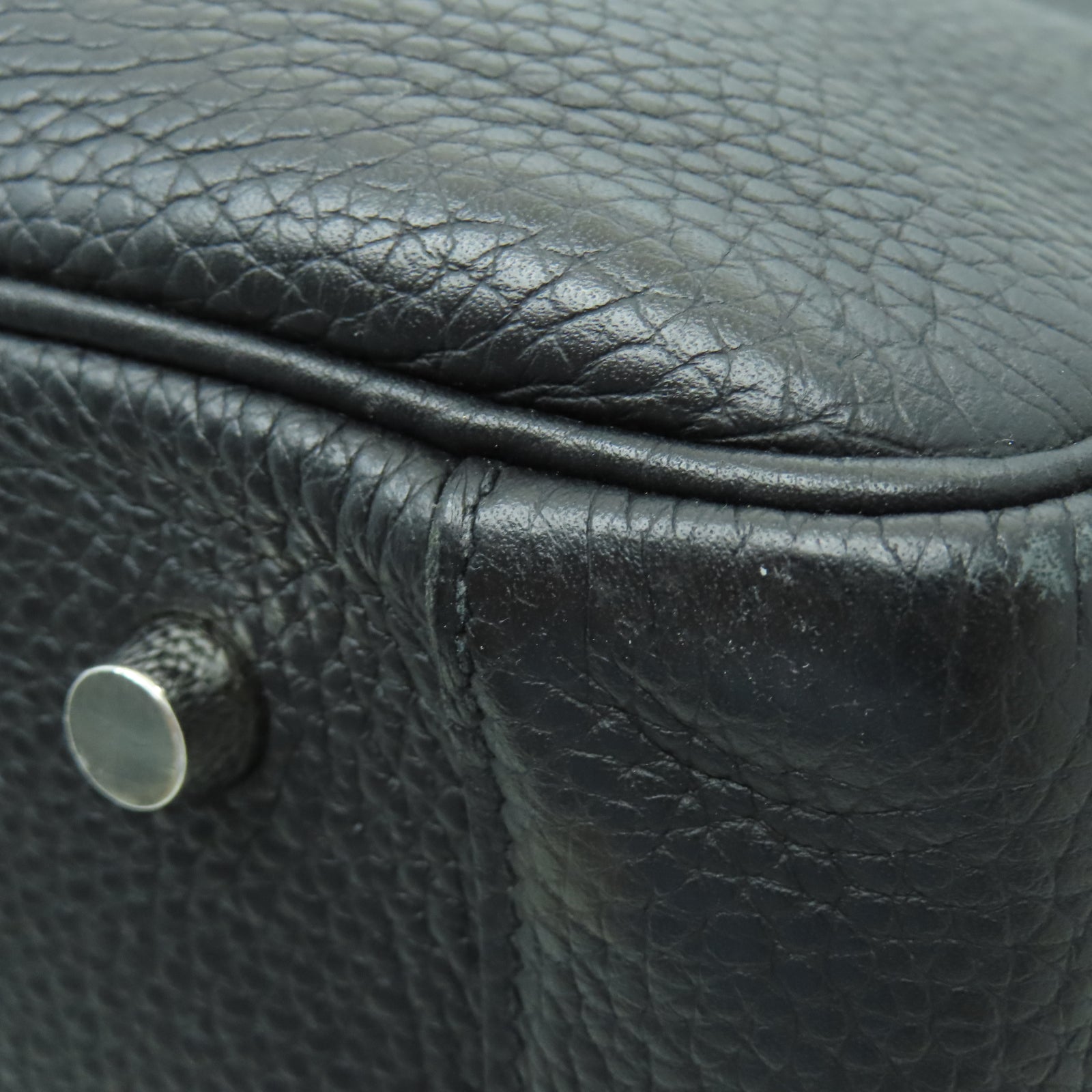 HERMES Taurillon Clemence皮革Lindy 34銀扣手挽肩背兩用袋黑色