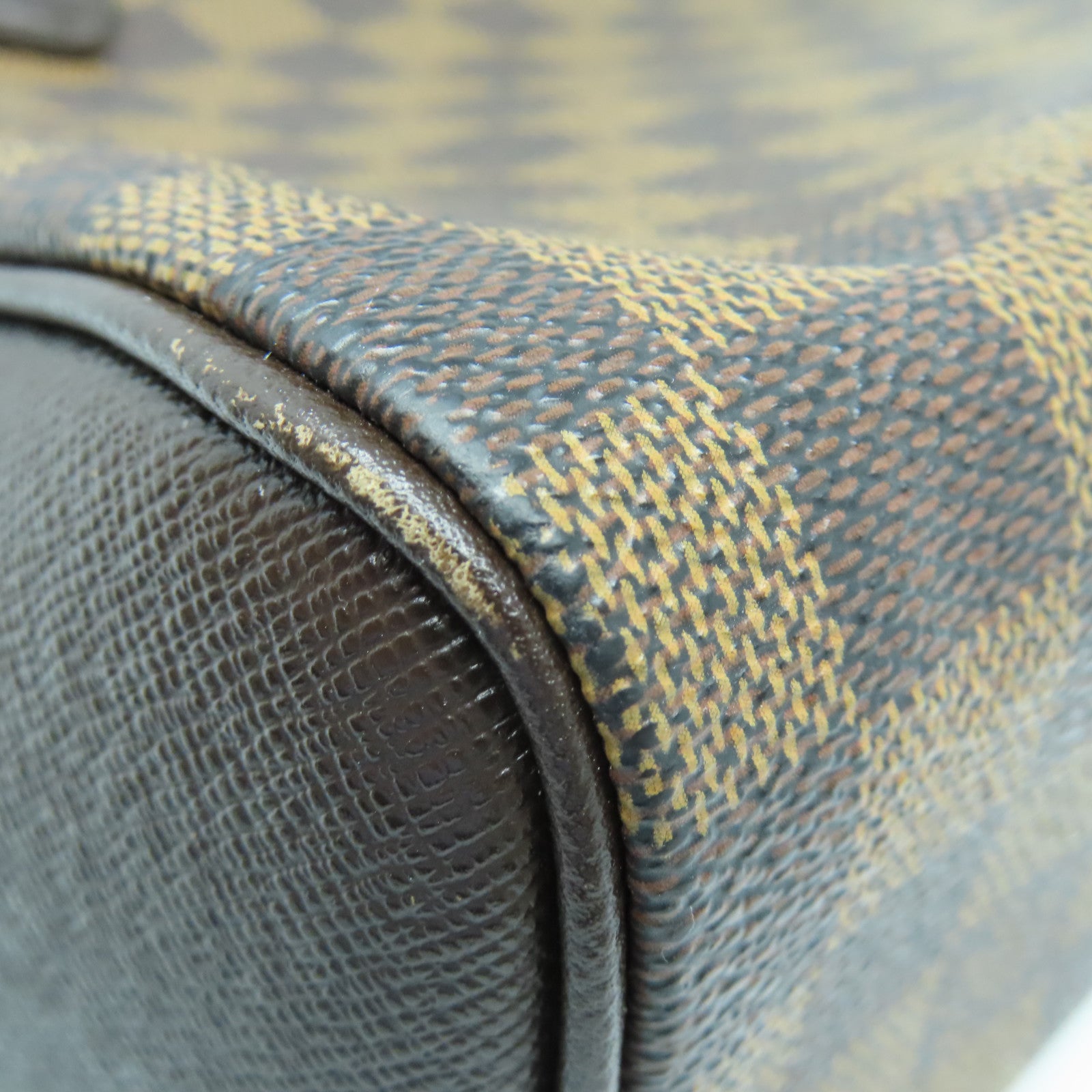LOUIS VUITTON Damier Brera gold buckle handle bag brown