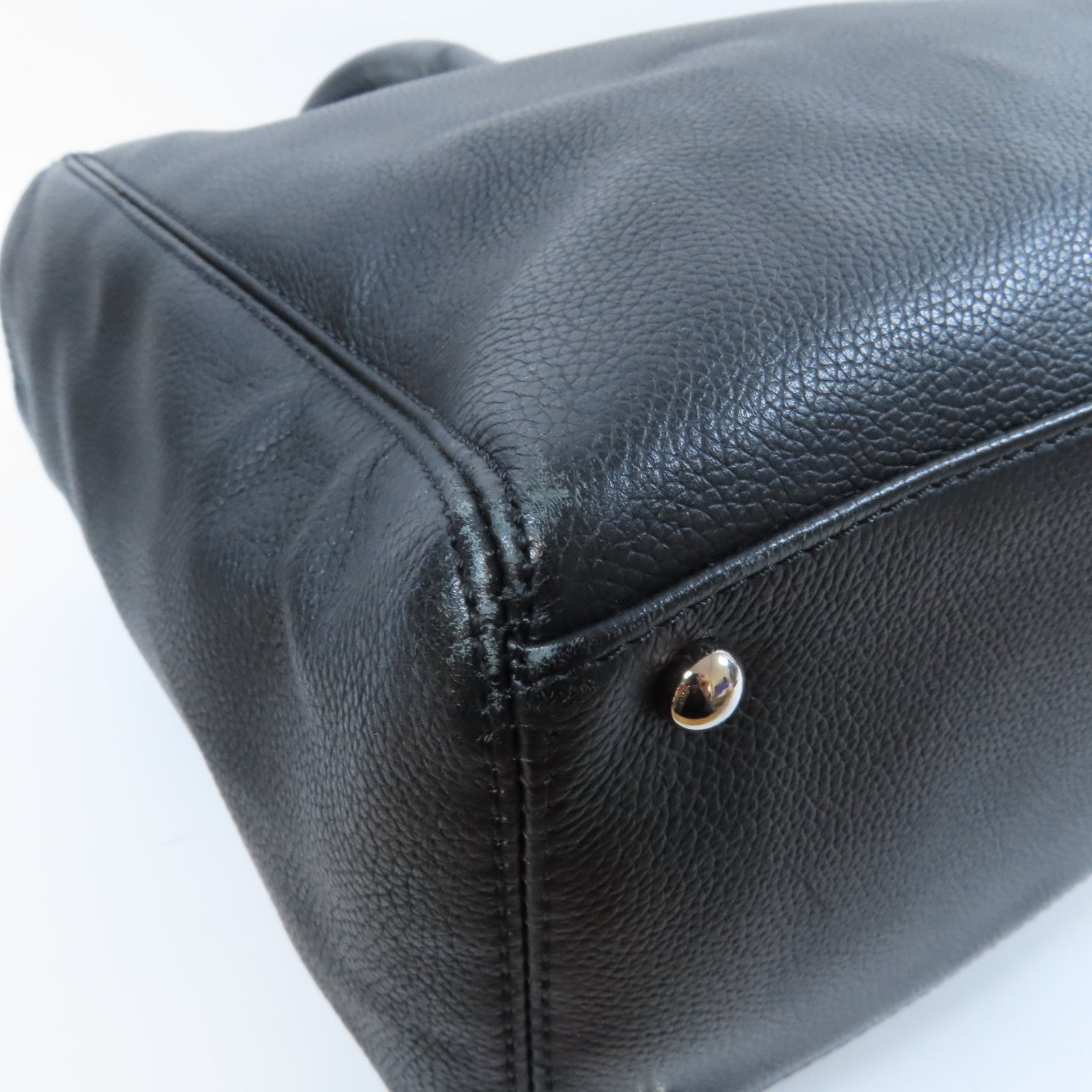 CHANEL 牛皮皮革2 Way Shoulder Bag銀扣手挽肩背兩用袋黑色