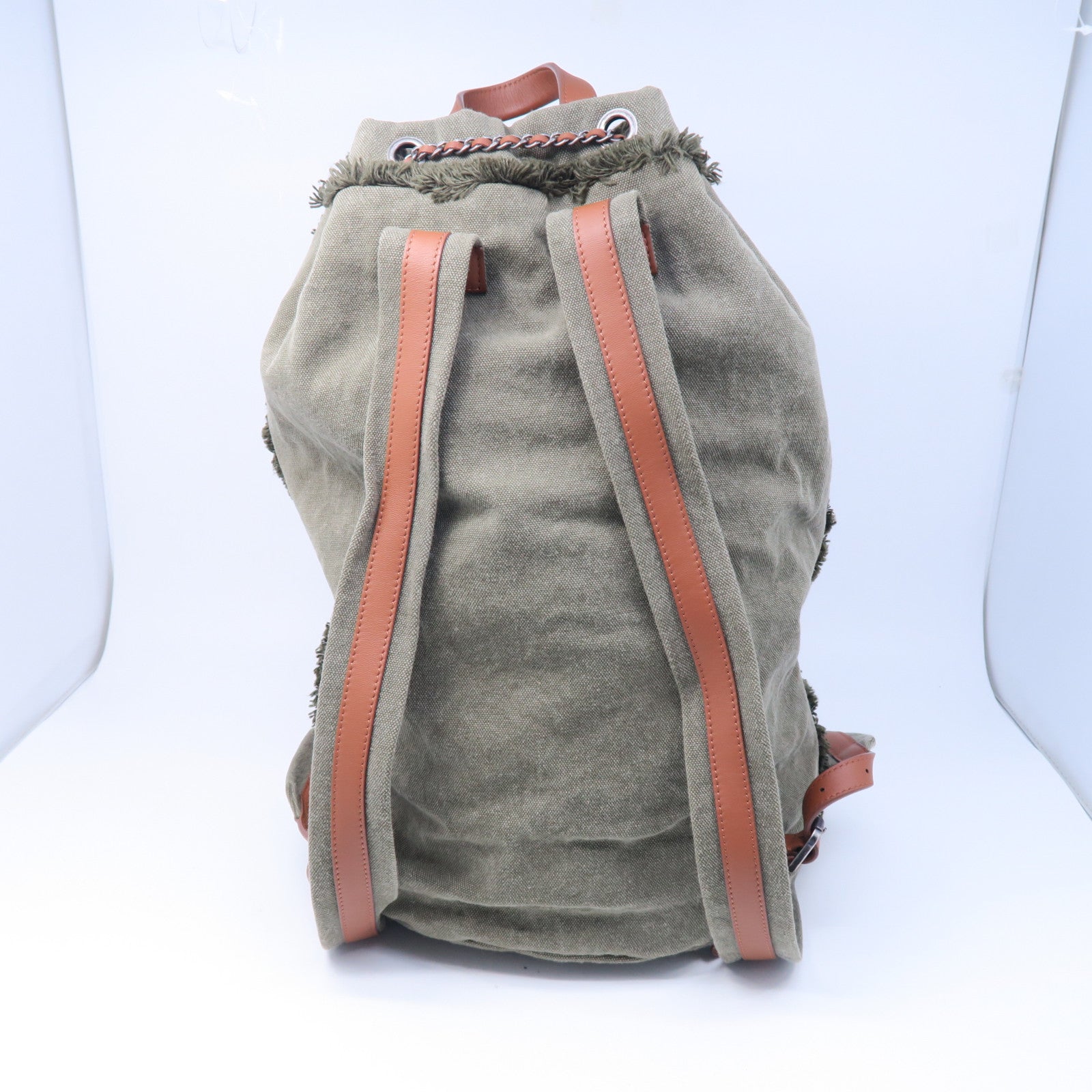 CHANEL 帆布La Habana Backpack銀扣背包啡色