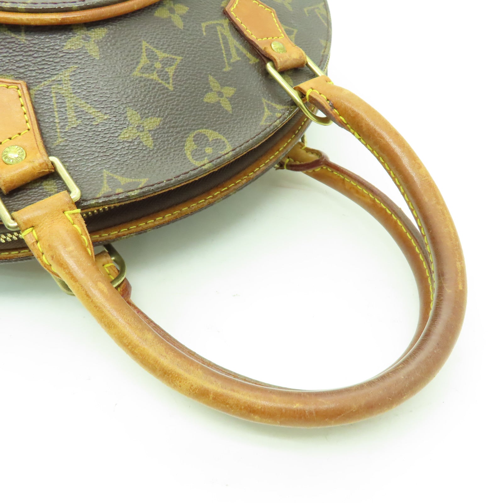 LOUIS VUITTON Monogram Elipse PM金扣手挽袋啡色