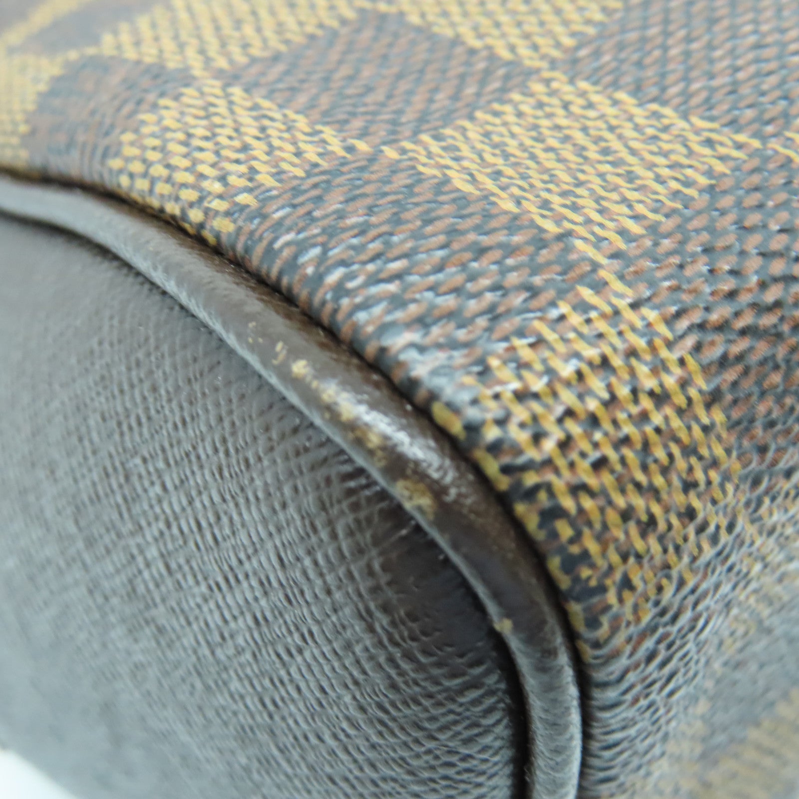 LOUIS VUITTON Damier Brera gold buckle handle bag brown