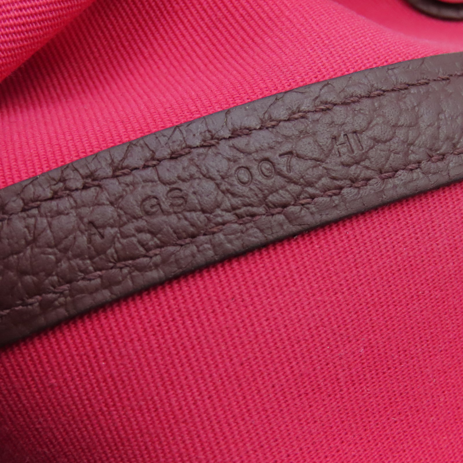 HERMES 帆布Garden Party TPM銀扣手挽袋波爾多酒紅