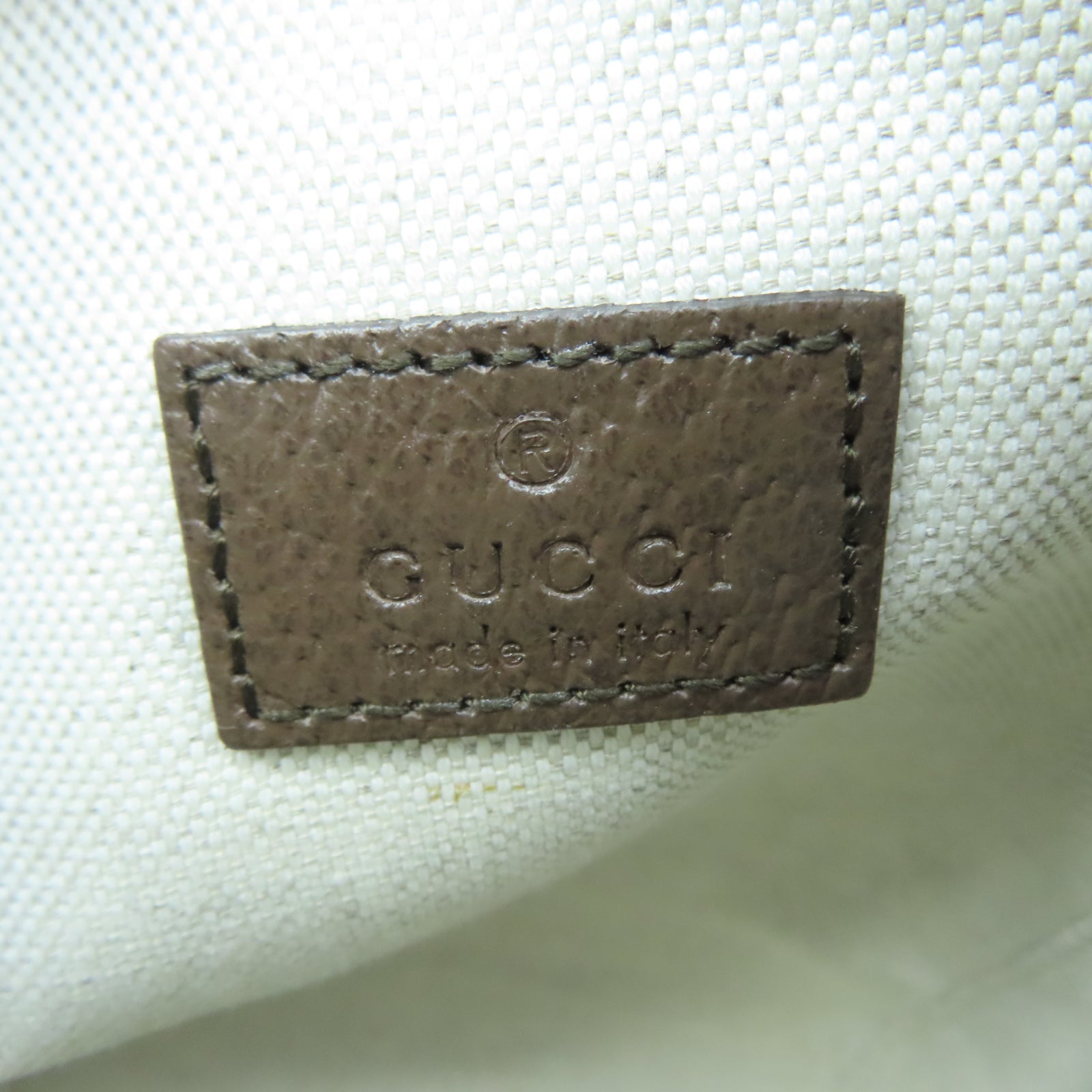 GUCCI 塗層帆布Shoulder Bag金扣肩背袋棕色