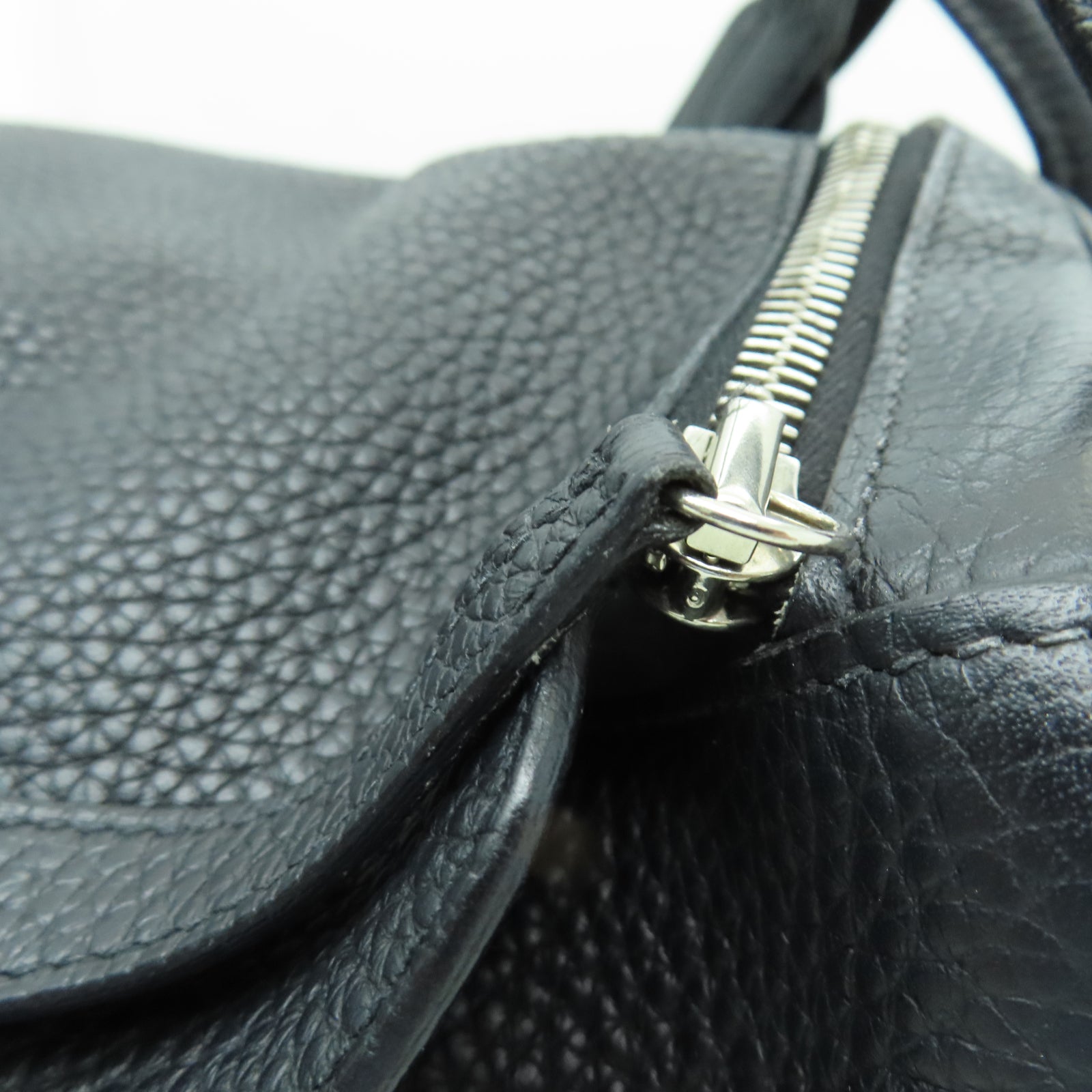 HERMES Taurillon Clemence皮革Lindy 34銀扣手挽肩背兩用袋黑色