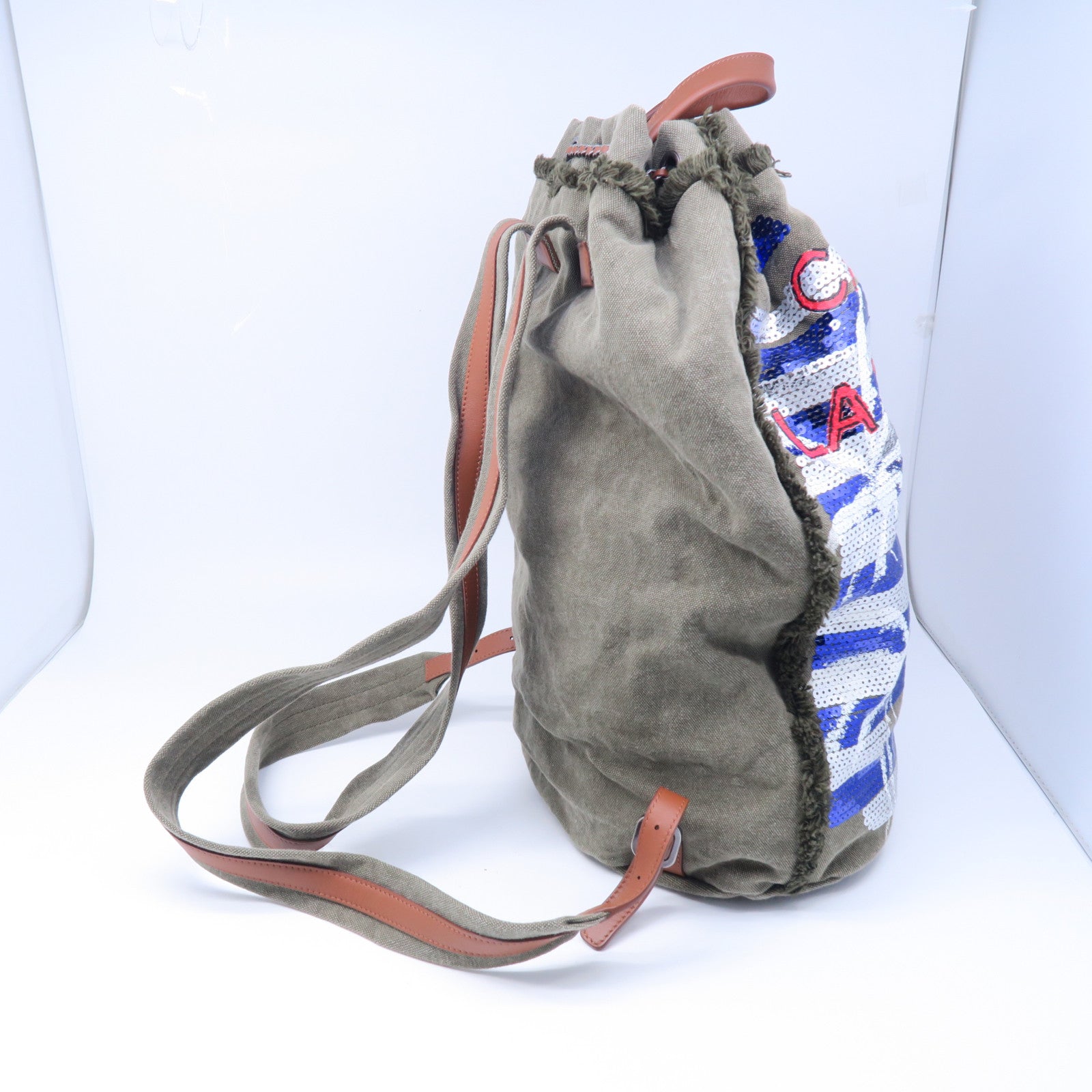 CHANEL 帆布La Habana Backpack銀扣背包啡色