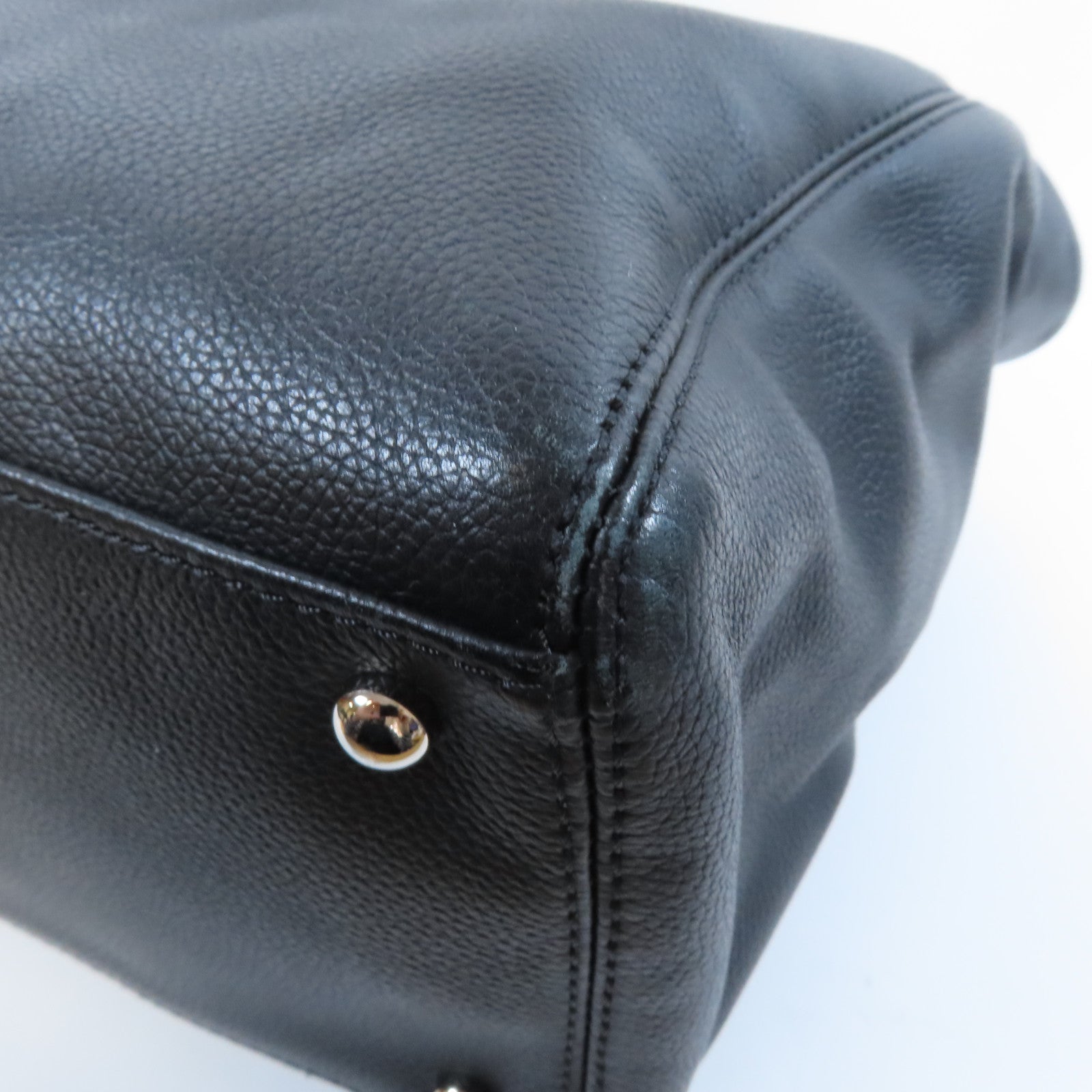 CHANEL 牛皮皮革2 Way Shoulder Bag銀扣手挽肩背兩用袋黑色