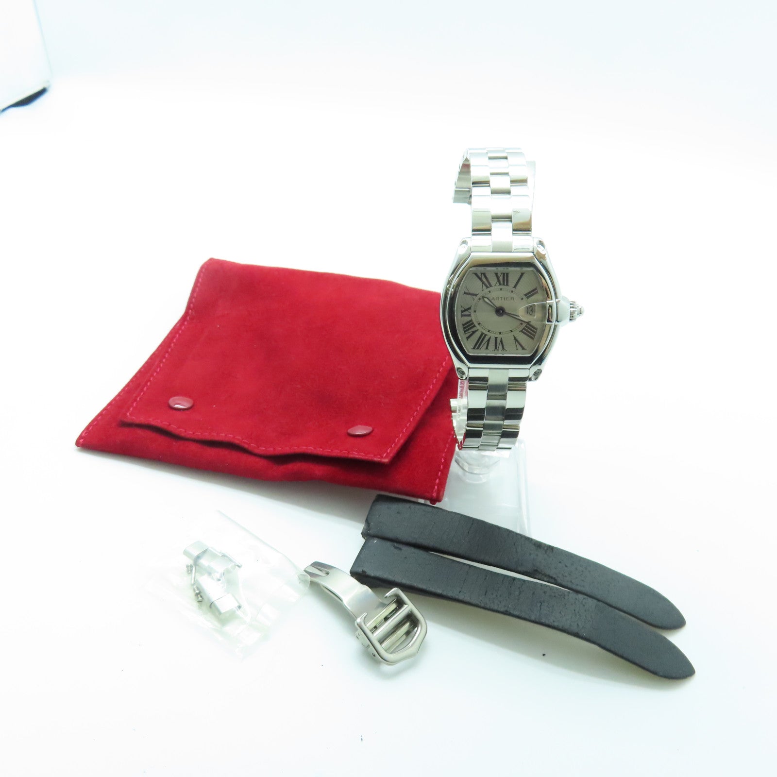 CARTIER Roadstar Quartz Watch银扣不锈钢自动手银银色