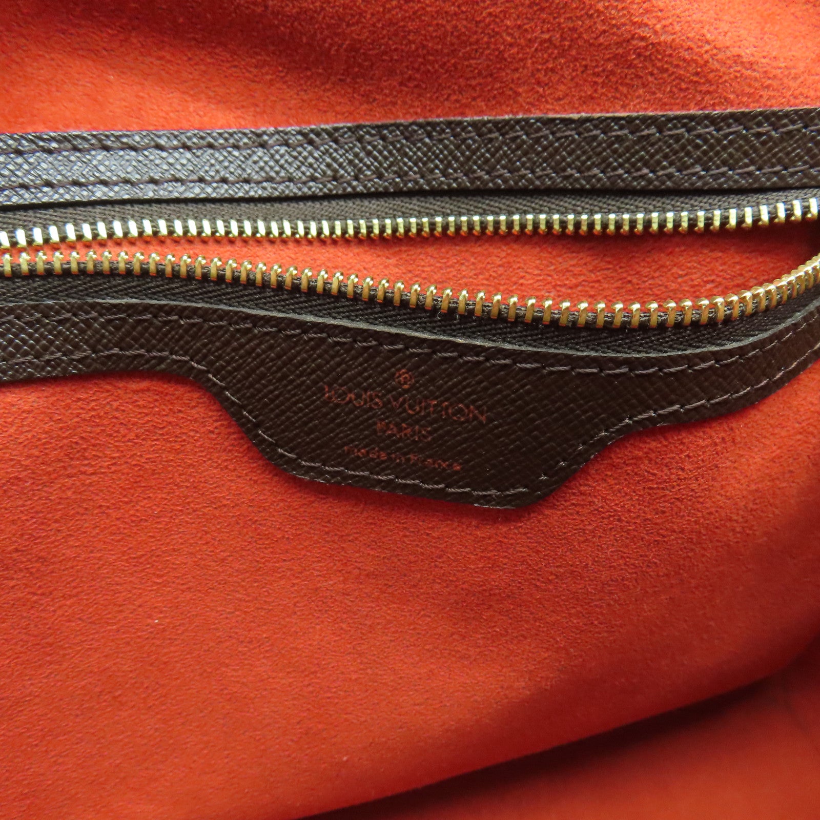 LOUIS VUITTON Damier Brera gold buckle handle bag brown