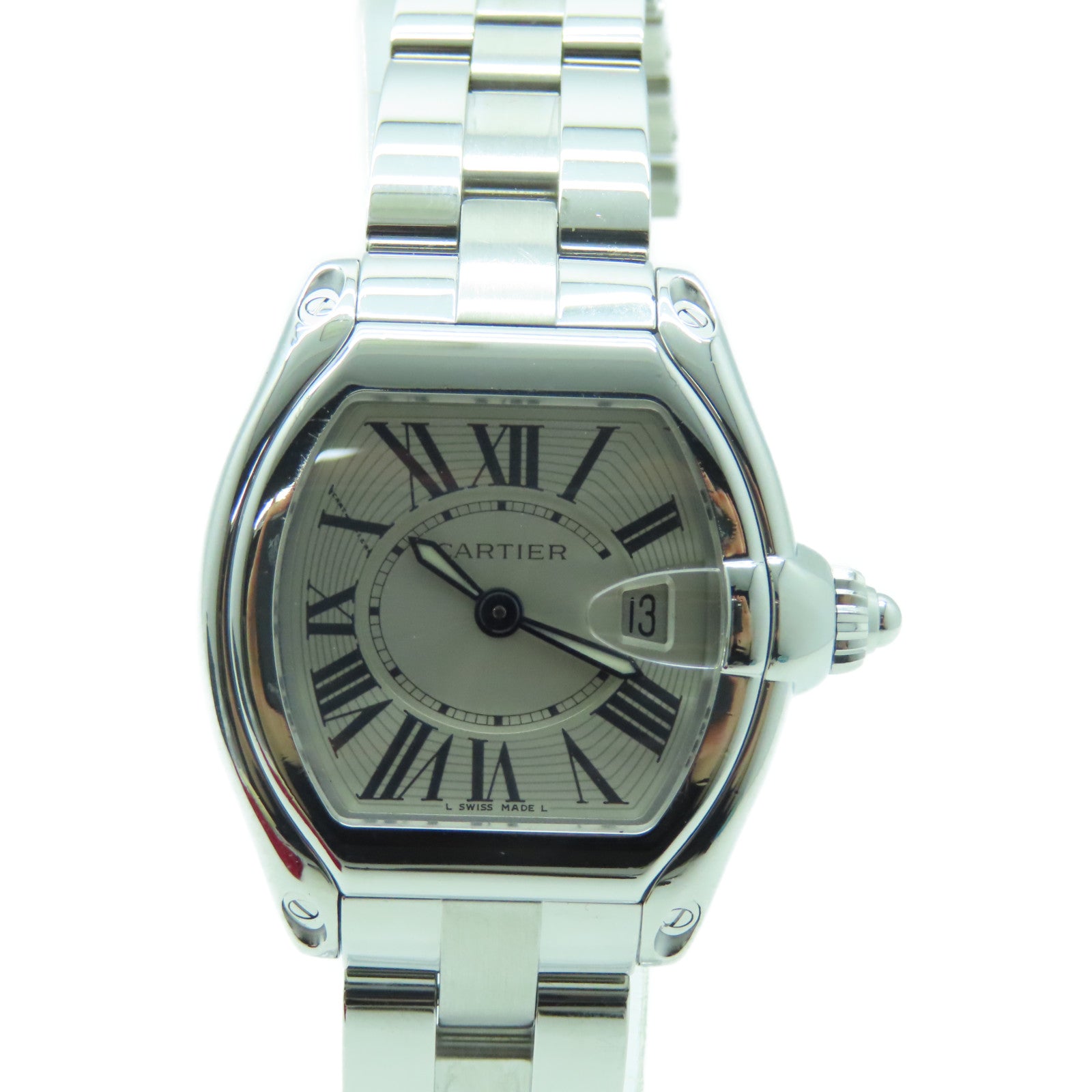 CARTIER Roadstar Quartz Watch银扣不锈钢自动手银银色