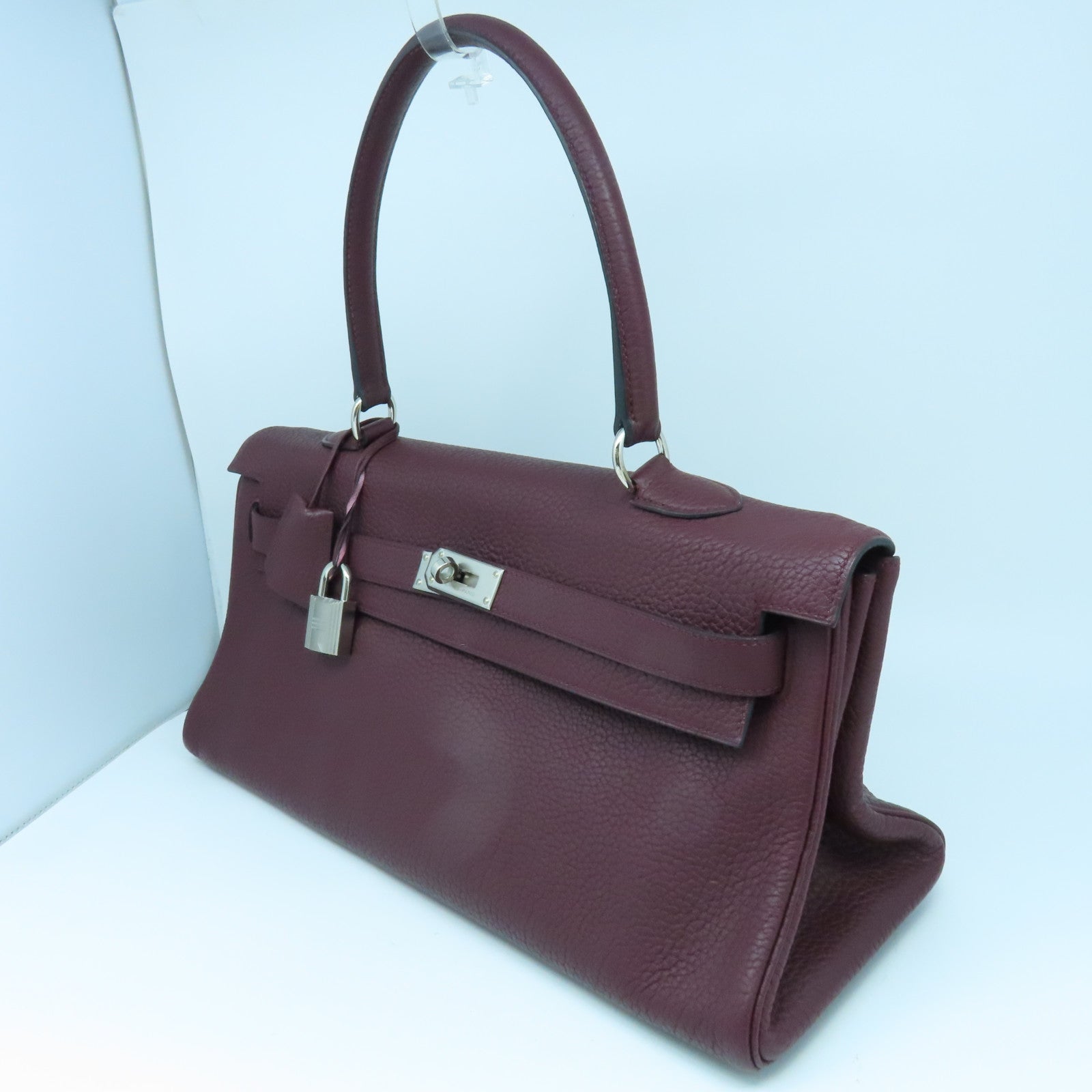 HERMES Clemence皮革Shoulder Kelly銀扣肩背袋啡色