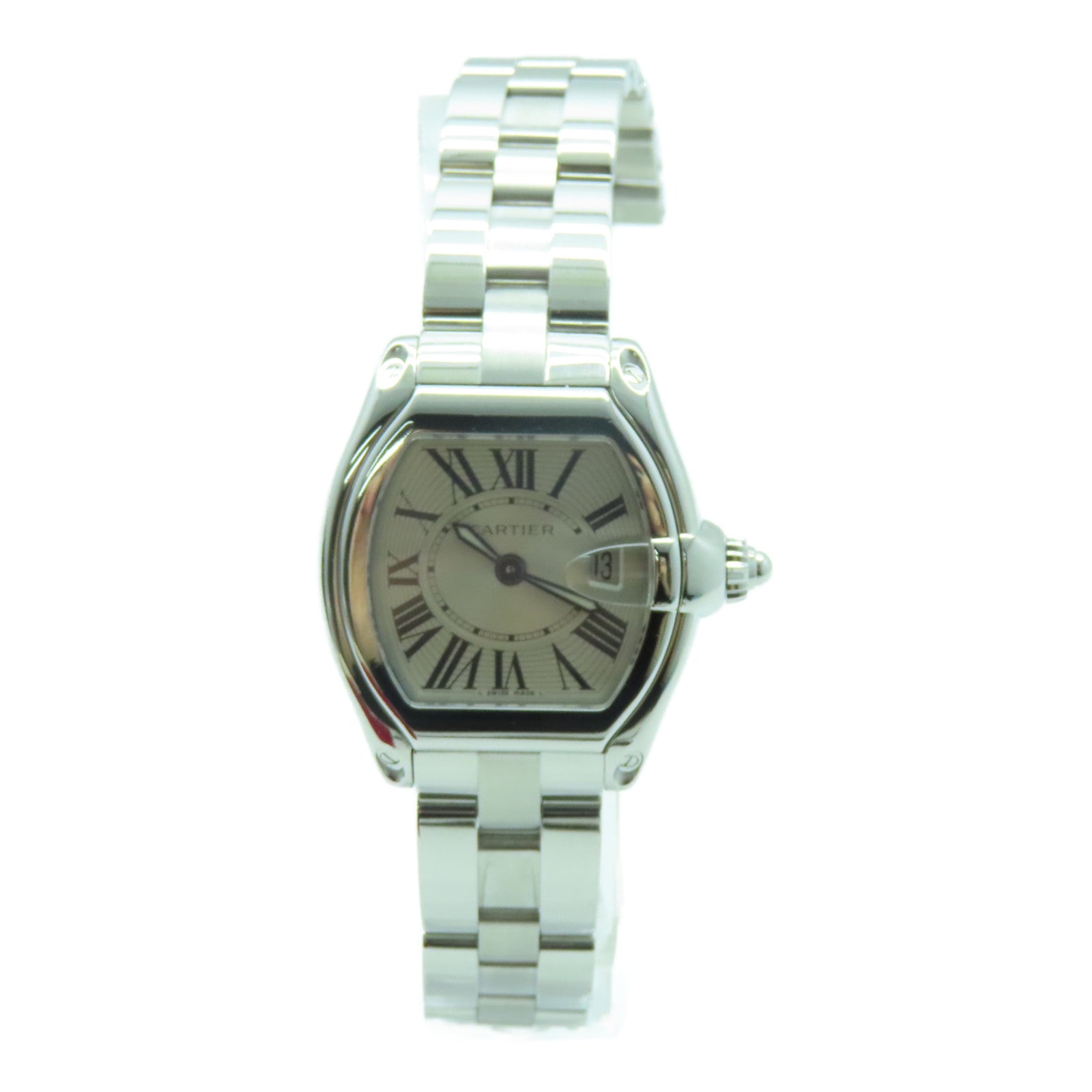 CARTIER Roadstar Quartz Watch银扣不锈钢自动手银银色