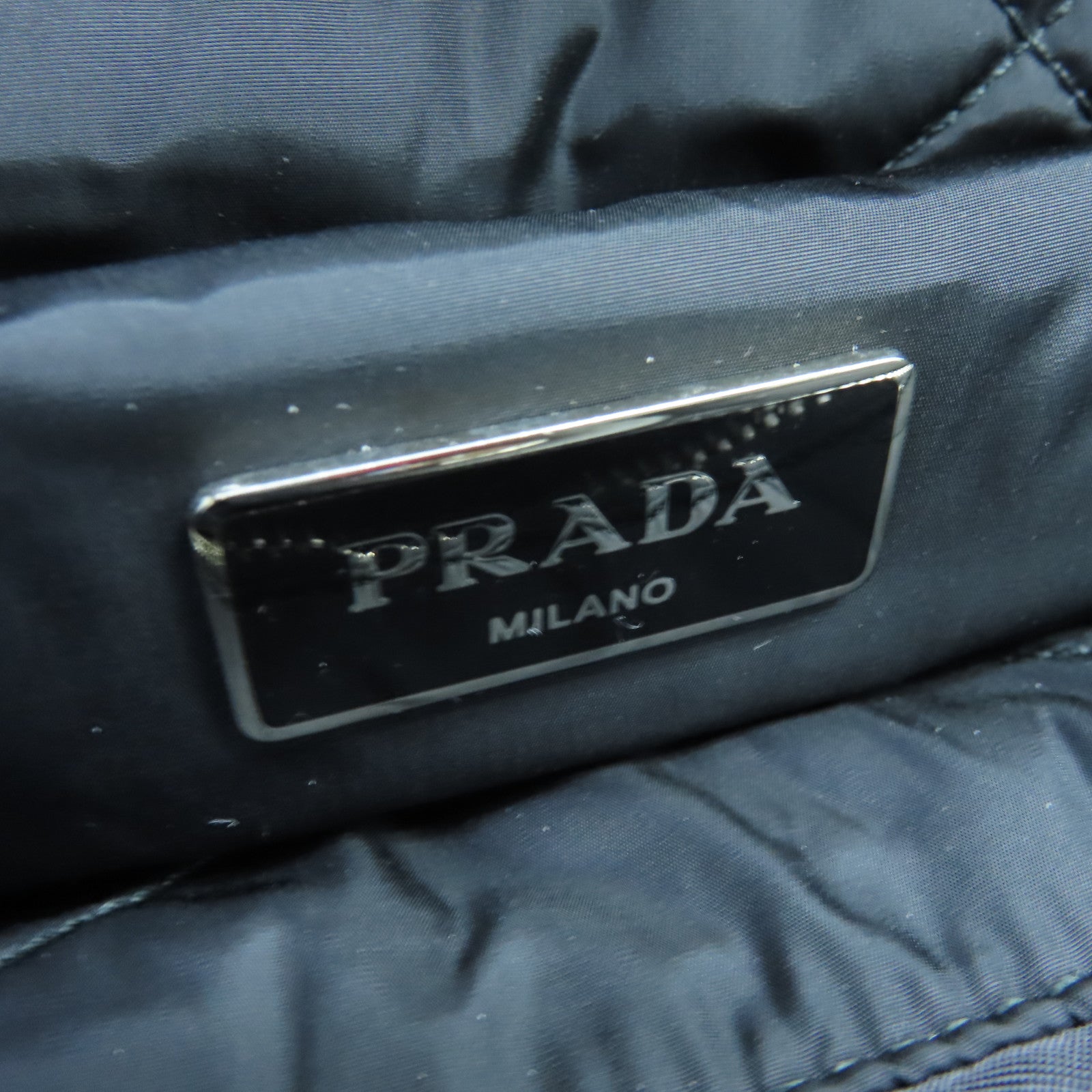 PRADA 尼龍2 Way Shoulder銀扣手挽肩背兩用袋黑色