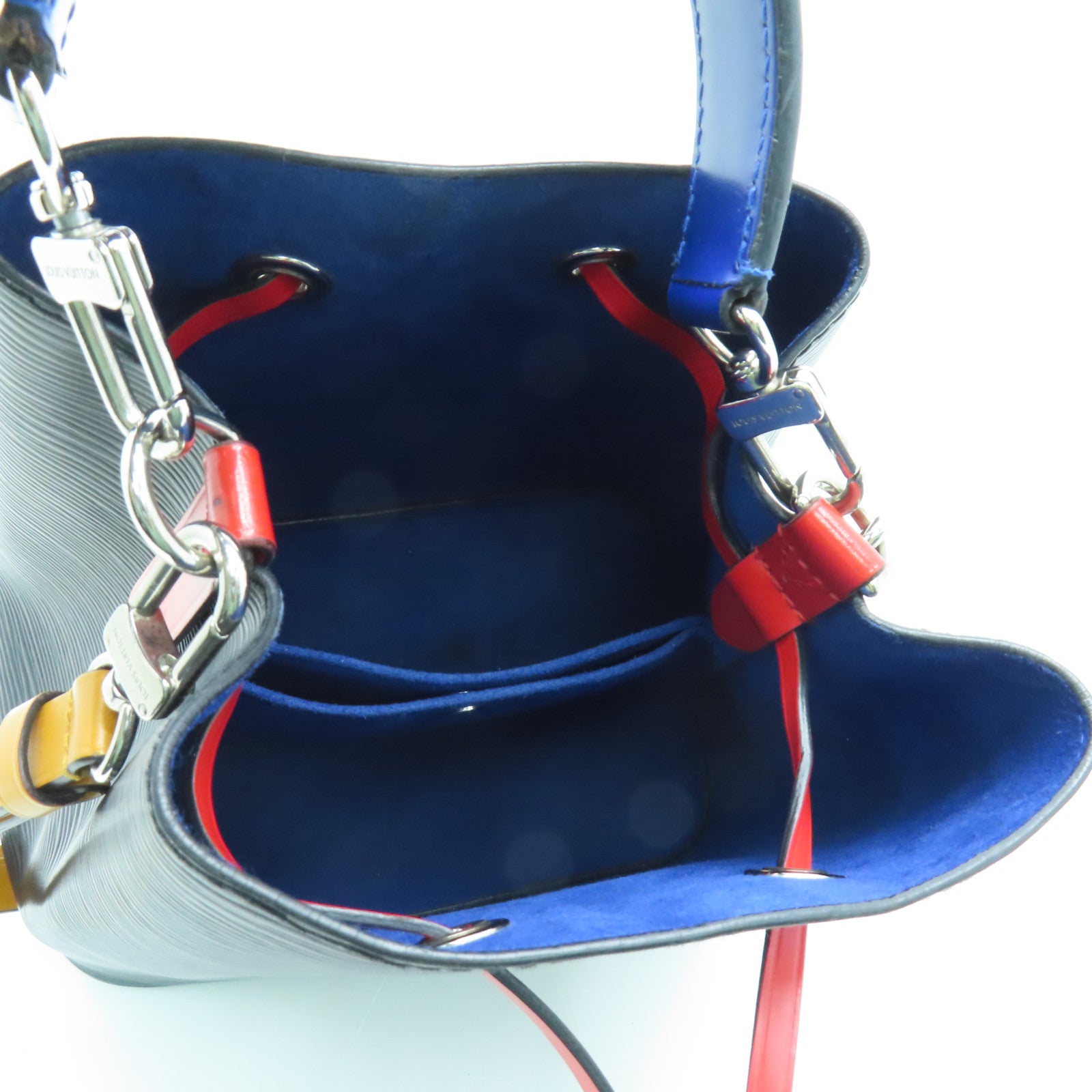 LOUIS VUITTON Epi Neo Noe Silver Buckle Handle Shoulder Bag Black/Blue/Red