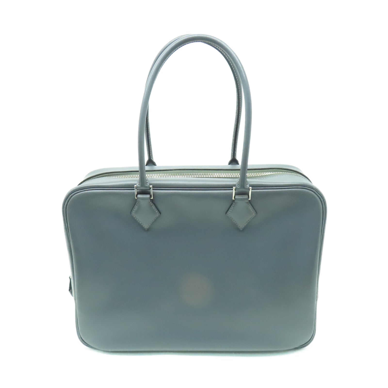 HERMES Box Calf皮革Plume 32銀扣手挽袋石墨灰色