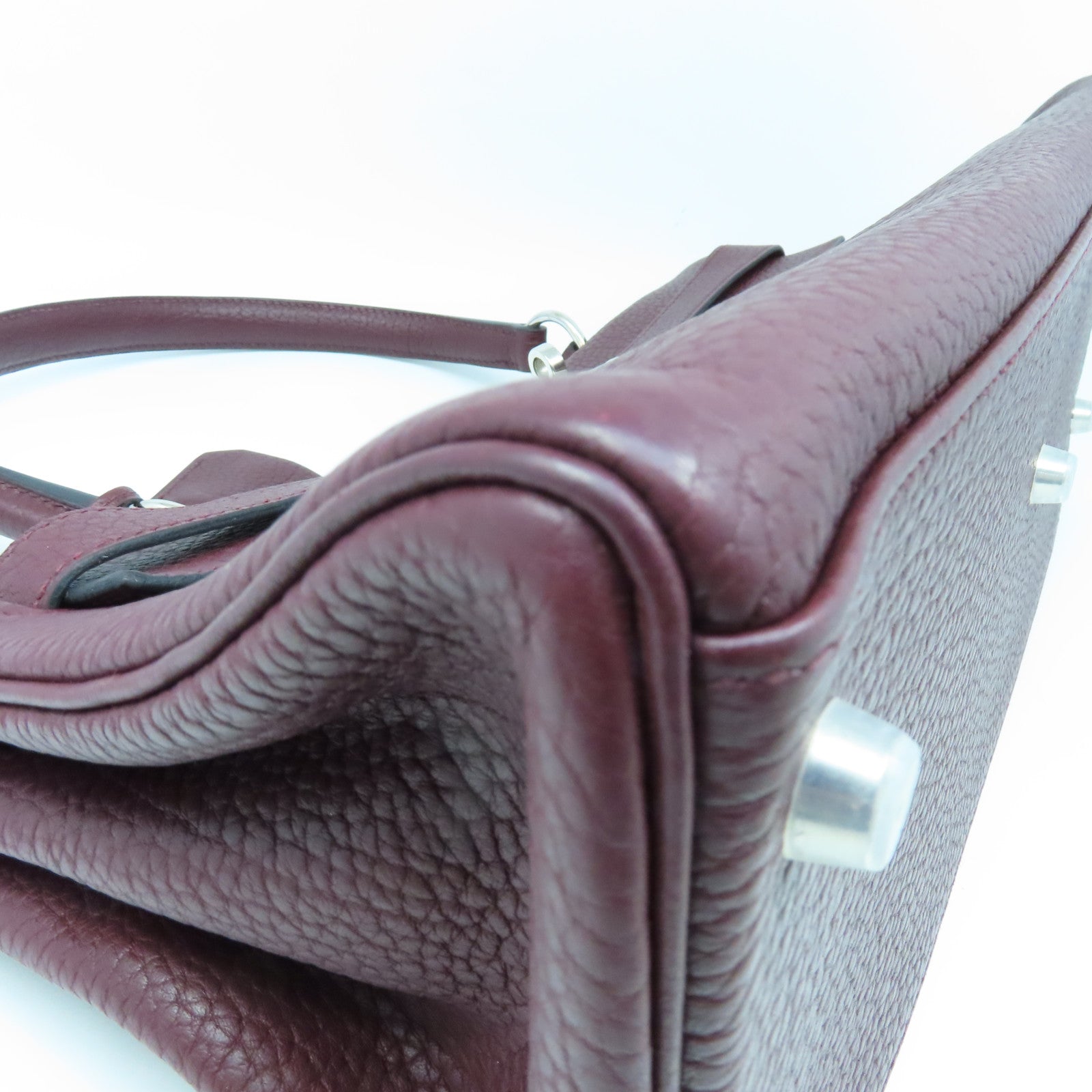 HERMES Clemence皮革Shoulder Kelly銀扣肩背袋啡色