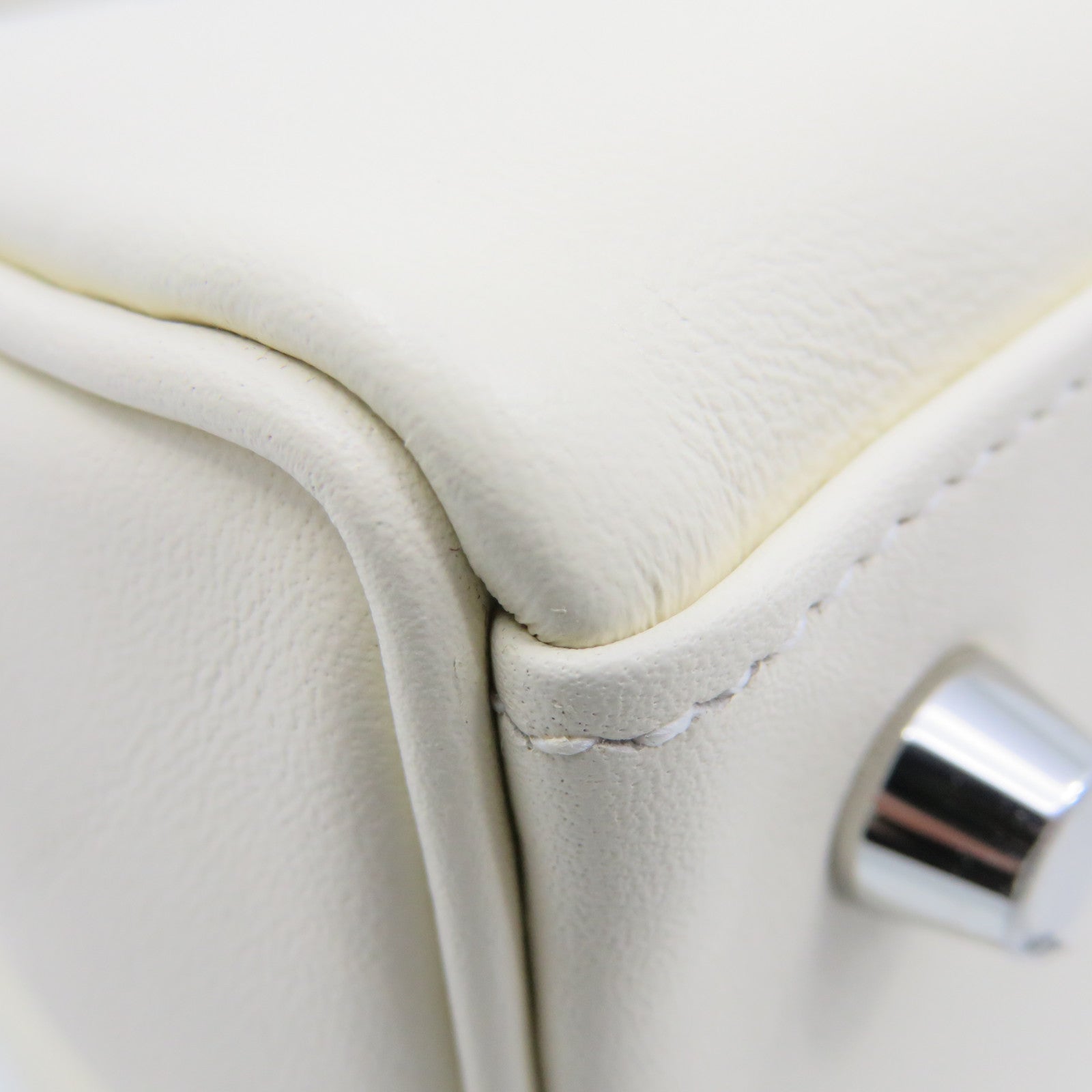 HERMES [Sharp Discount] Swift Leather Silver Buckle Kelly 25 in&amp;out Limited 2Way Shoulder Handle Shoulder Bag Off-White