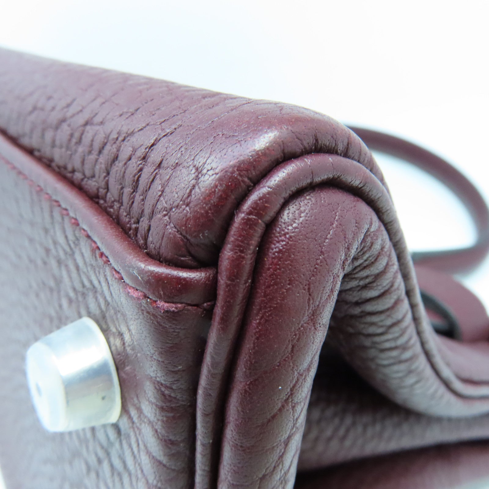 HERMES Clemence皮革Shoulder Kelly銀扣肩背袋啡色