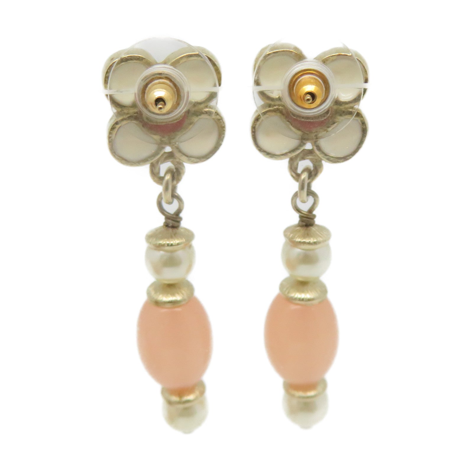 CHANEL 金屬/PCV/仿珍珠Earrings耳環粉紅色/米白色
