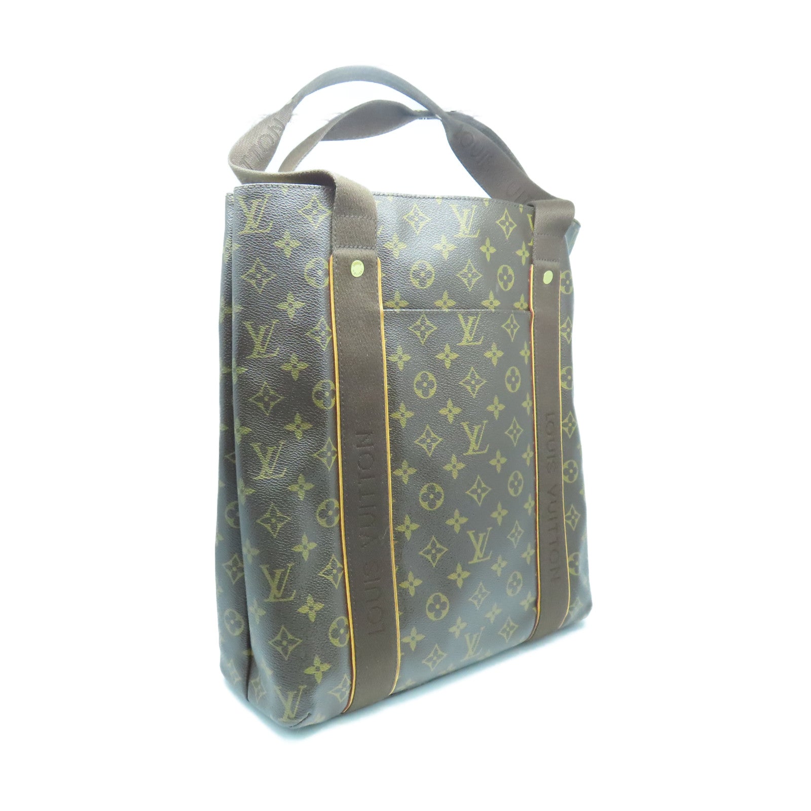 LOUIS VUITTON Monogram Beaubourg gold buckle handle bag brown